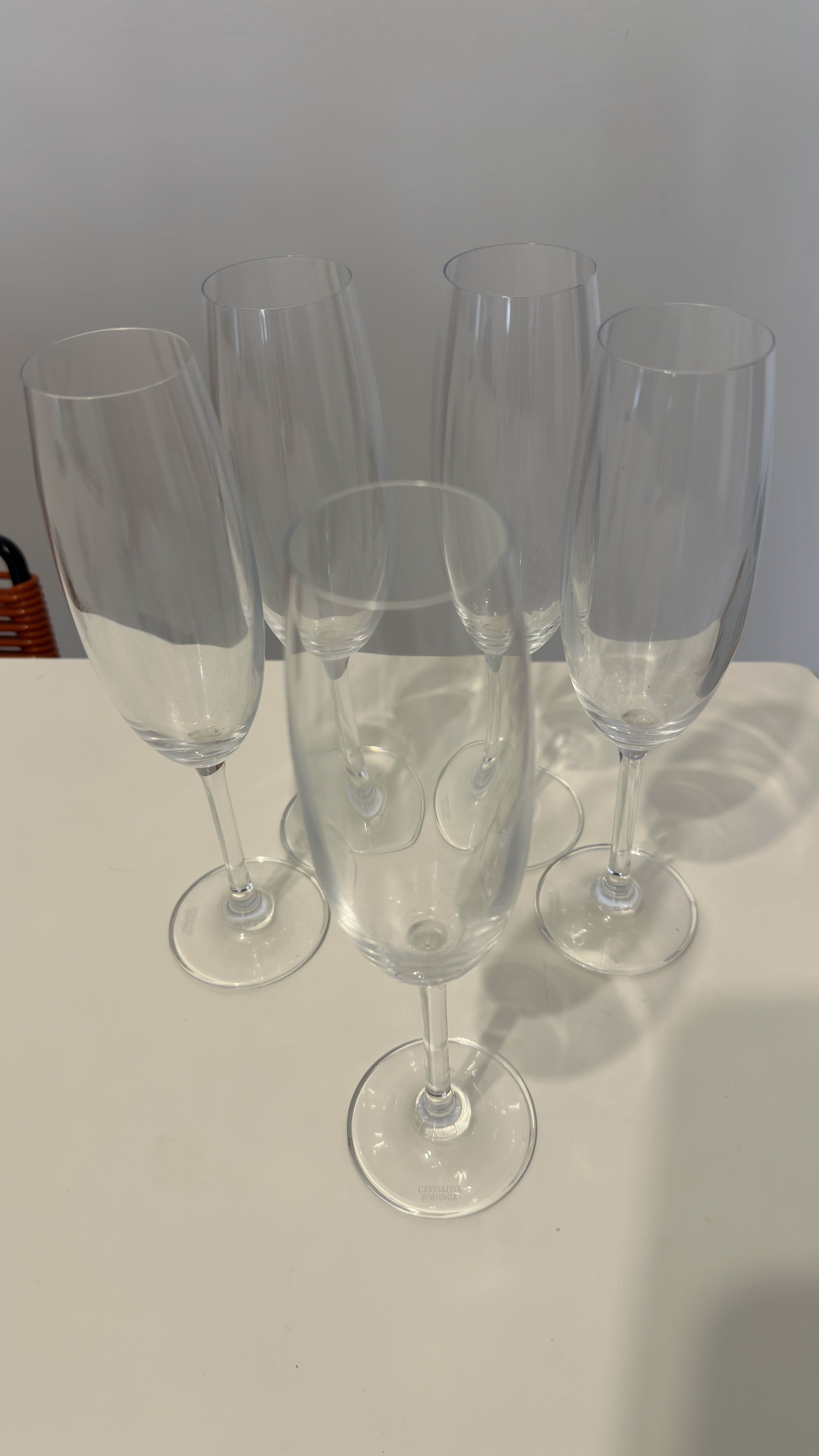 5 TAÇAS DE CHAMPAGNE - BOHEMIA CRYSTAL