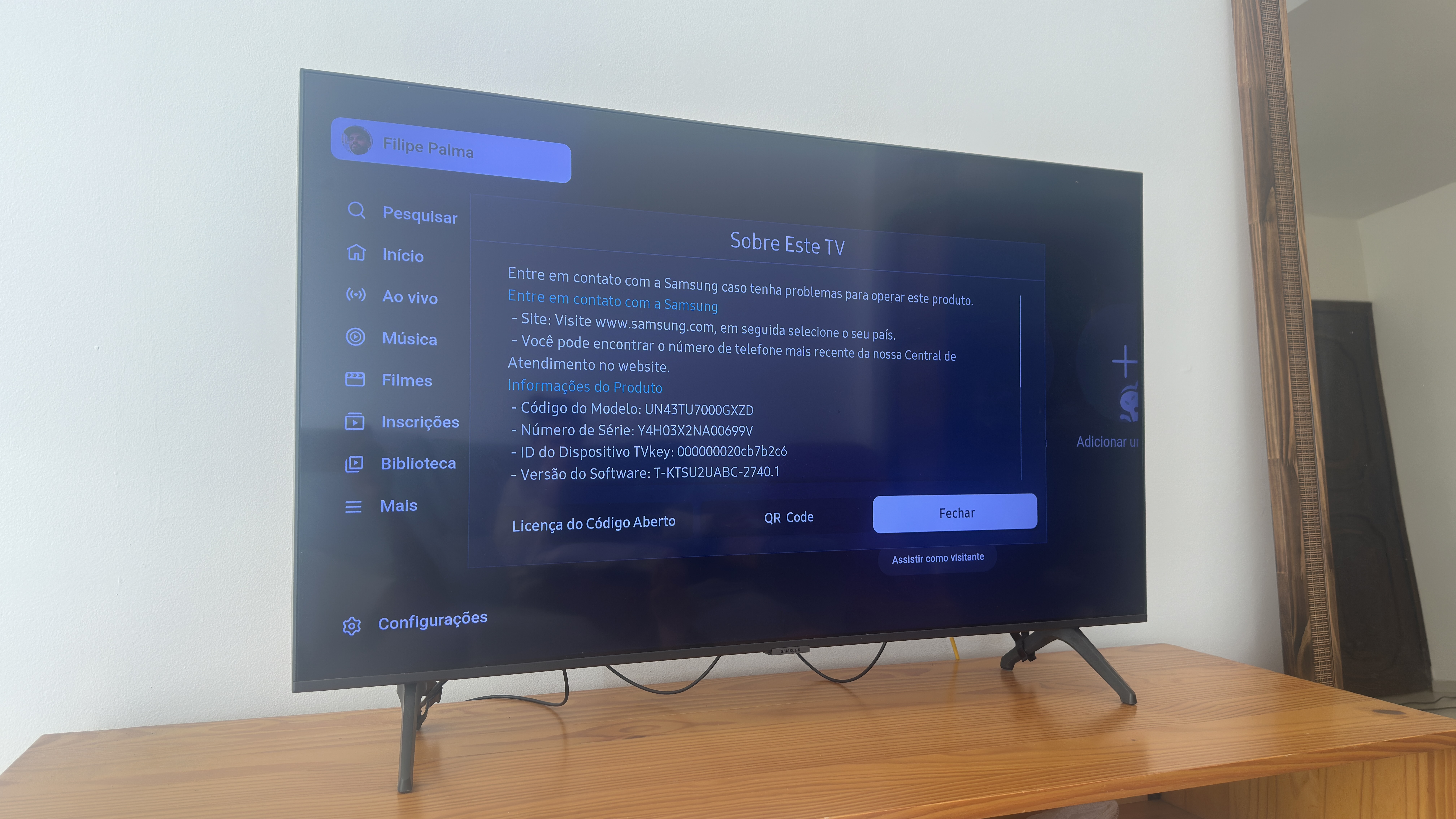 TV SMART SAMSUNG - CRYSTAL UHD - 4K - 43 POL (SETEMBRO)