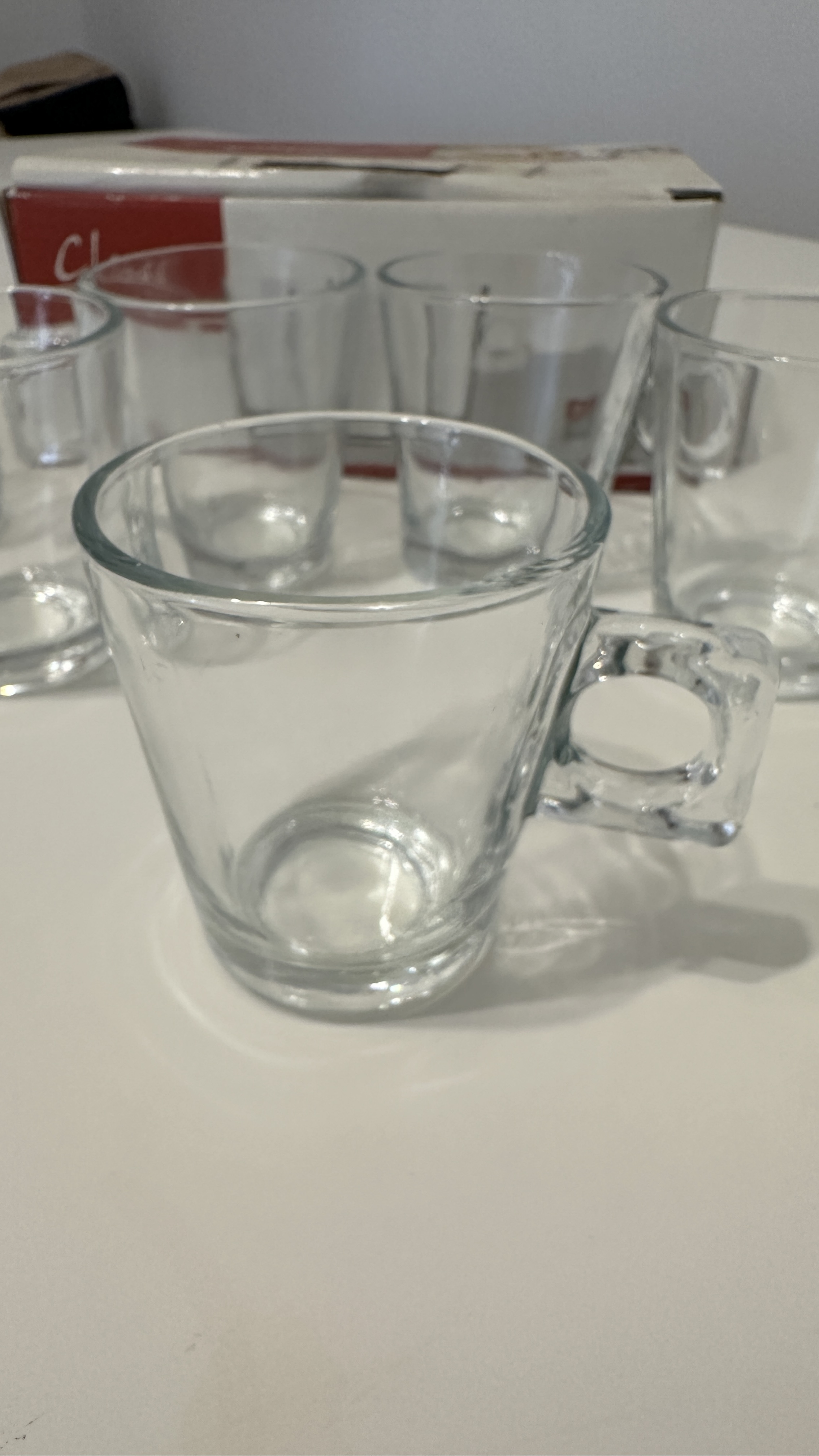 KIT 6 XÍCARAS DE CAFÉ VIDRO - NA CAIXA