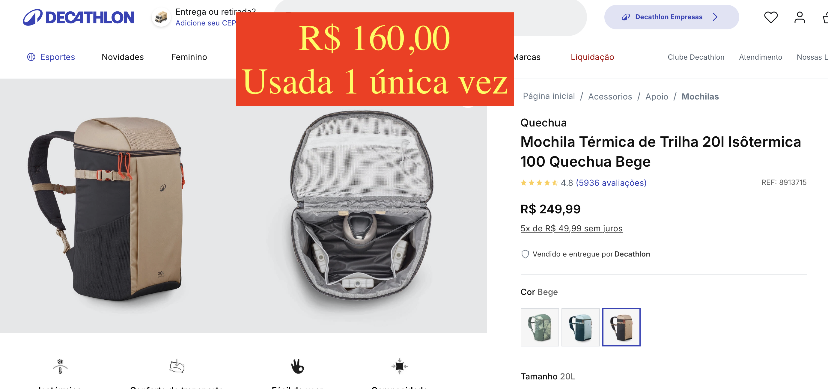 MOCHILA TÉRMICA 20L - DECATHLON