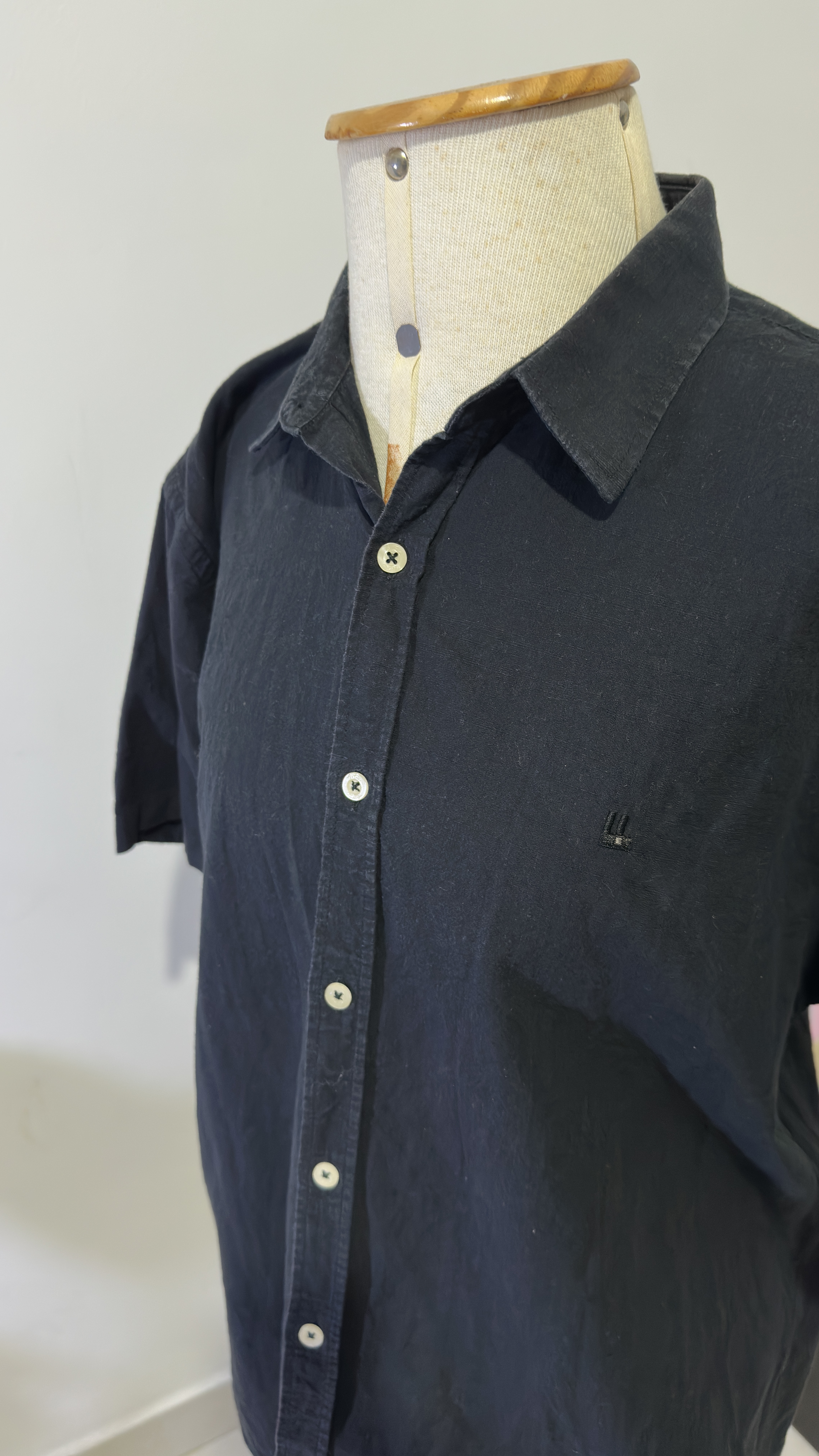 CAMISA BOTÃO PRETA MASCULINA - G - FOXTON 