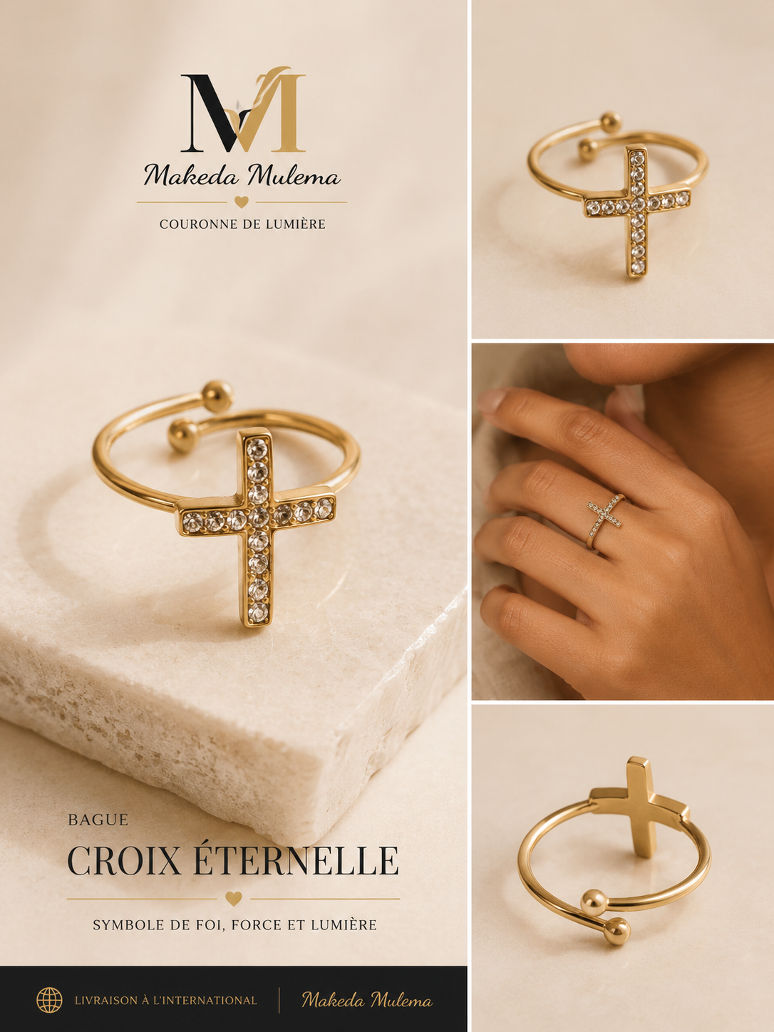 Bague Croix Éternelle