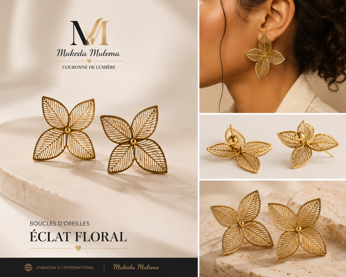 Boucles d'Oreilles Éclat Floral