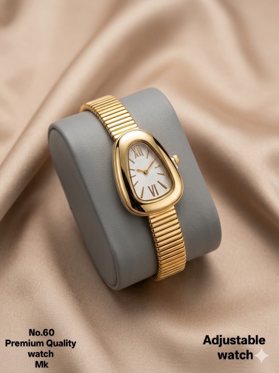 Golden Curved Premium Watch