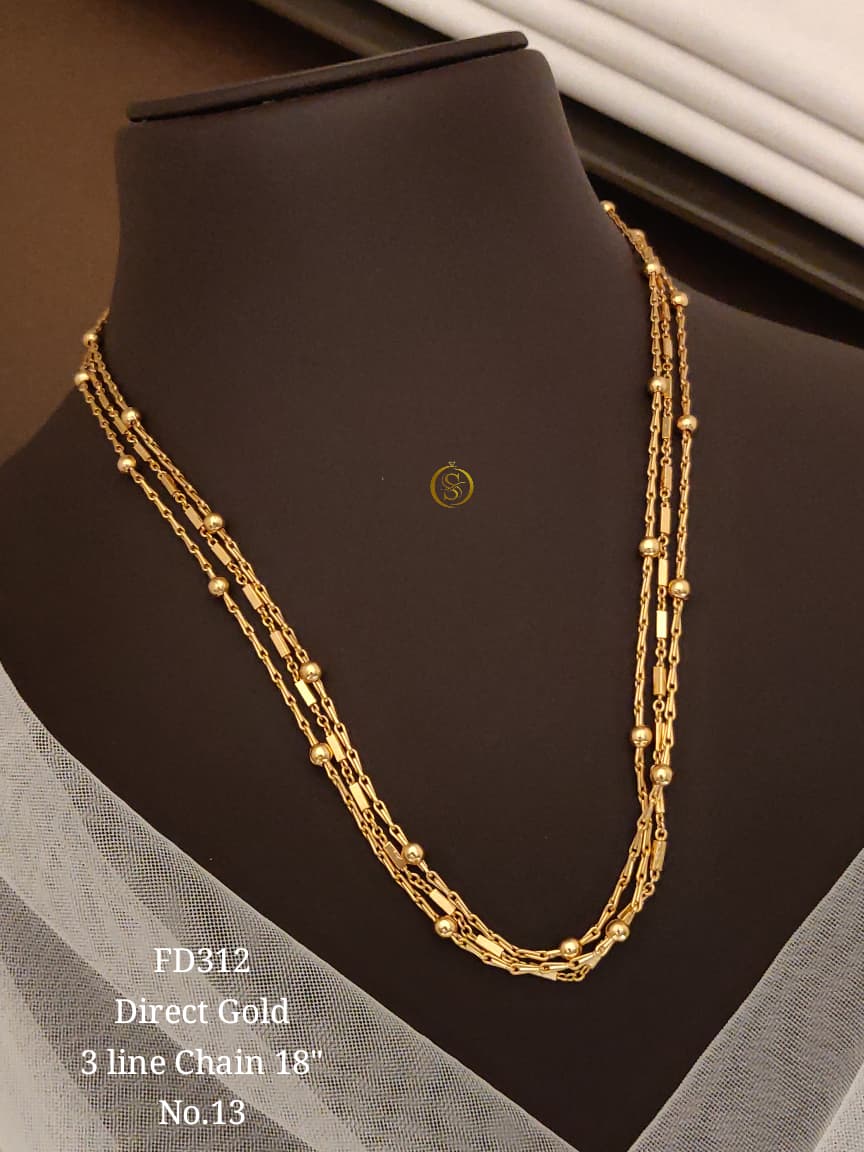 Direct Gold 3-Line Chain