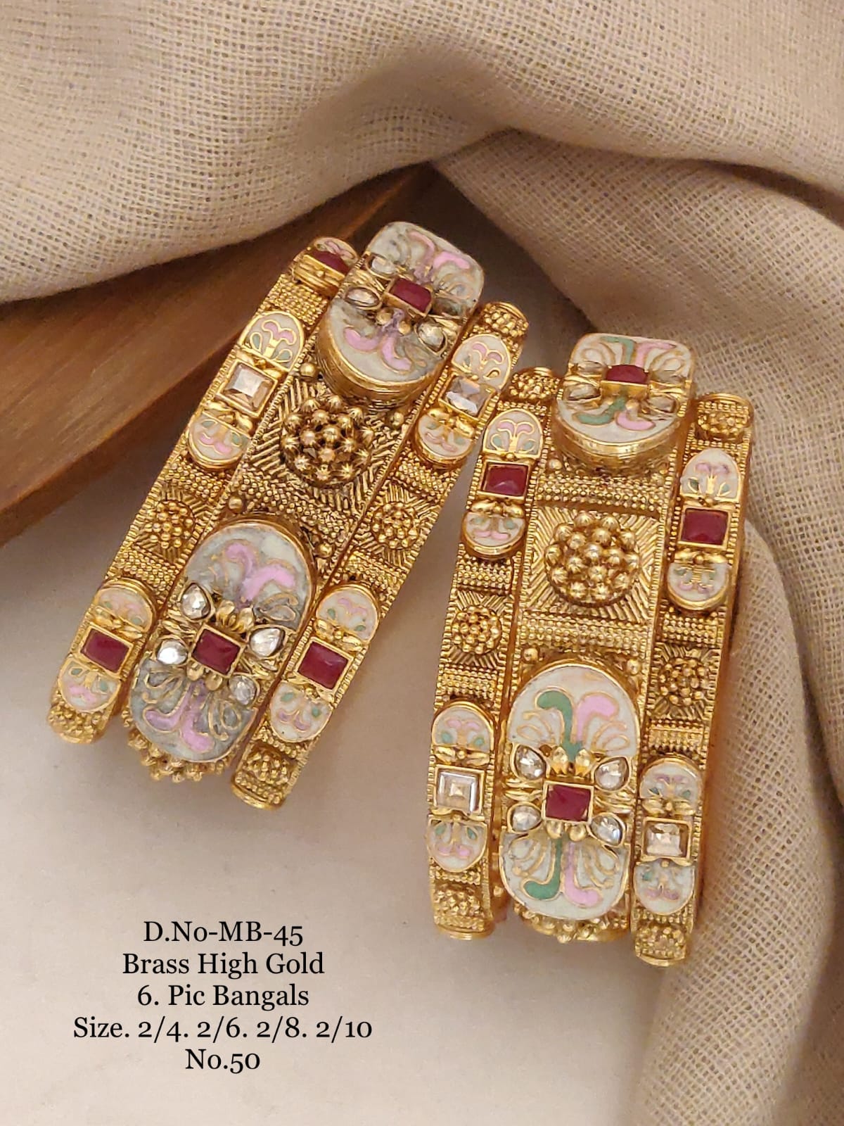 Brass High Gold Designer Bangles