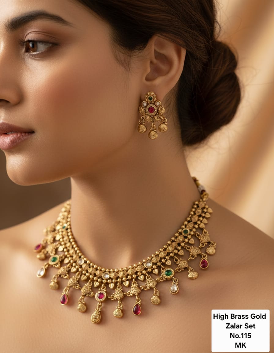 High Brass Gold Plated Zalar Jewelry Set