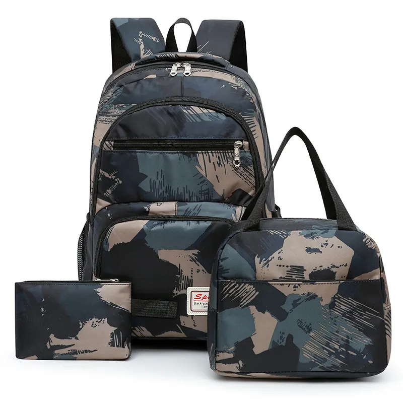 3pc. Abstract Camo Backpack Set