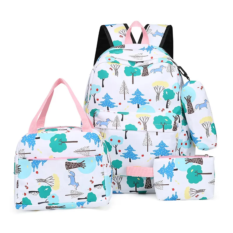 4pc. White Forest Backpack Set
