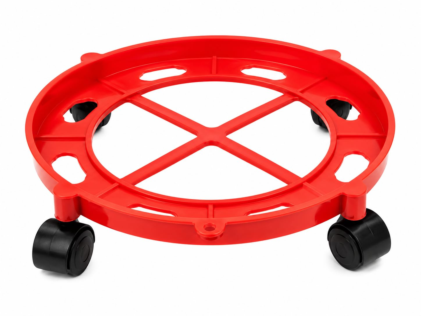 Movable LPG Gas Cylinder Trolley with Wheels – Heavy Duty Red Cylinder Stand for Home & Kitchen