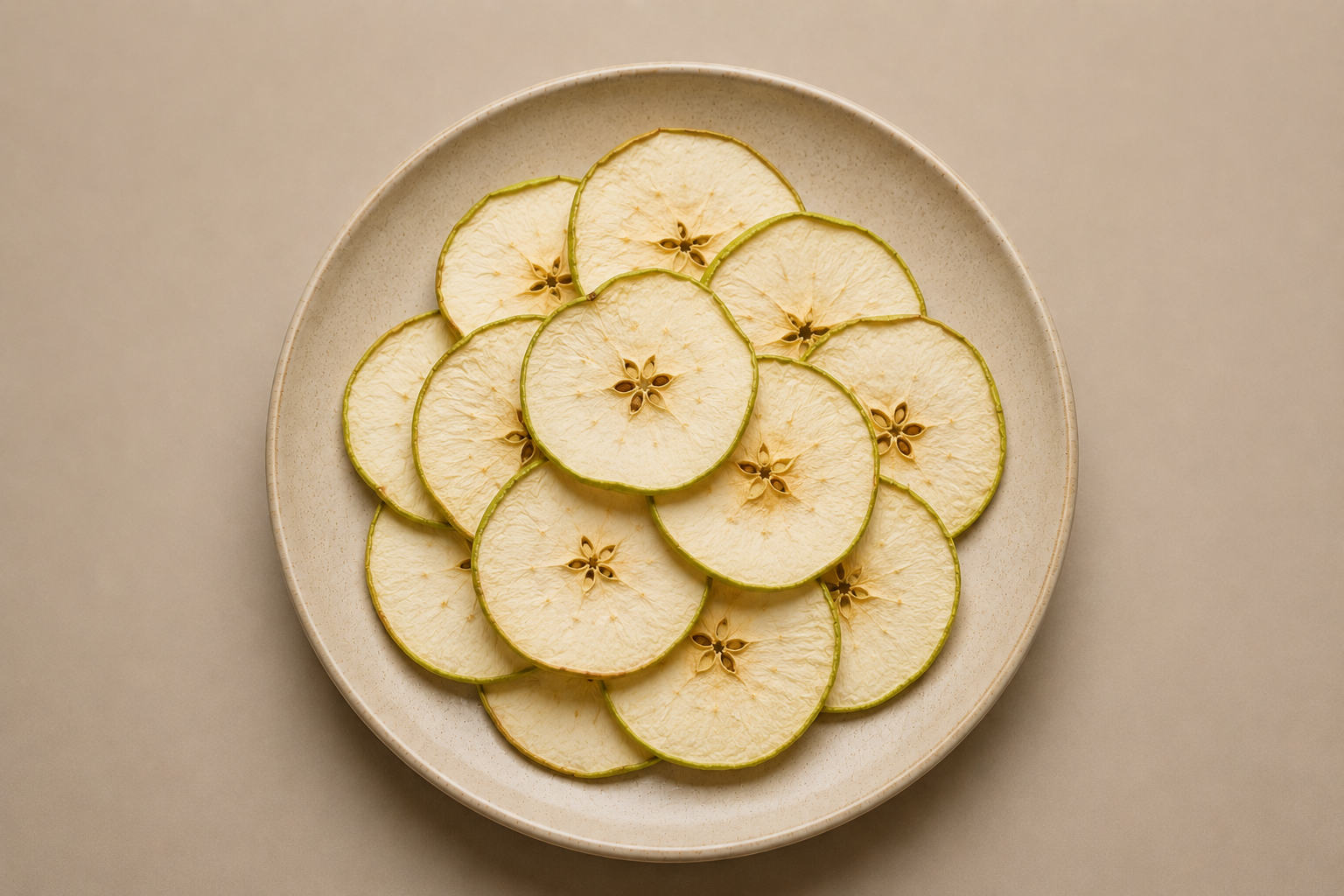 Rondelle de pomme verte déshydraté