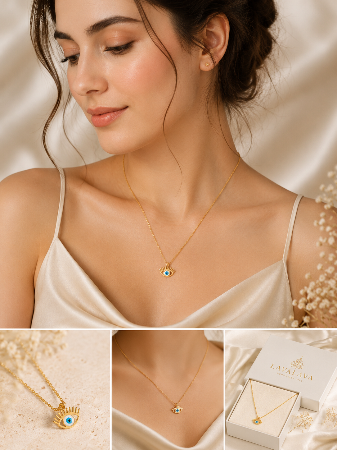 Elegant Gold Necklace with Red Gem