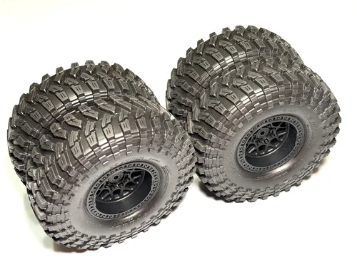 TrailGrip 1.94X Axial SCX10 iii Coyote Maxxis Trepador G8 Tires 1.9" KMC 12mm Wheels -Inch Beadlock Wheels - Set of 4