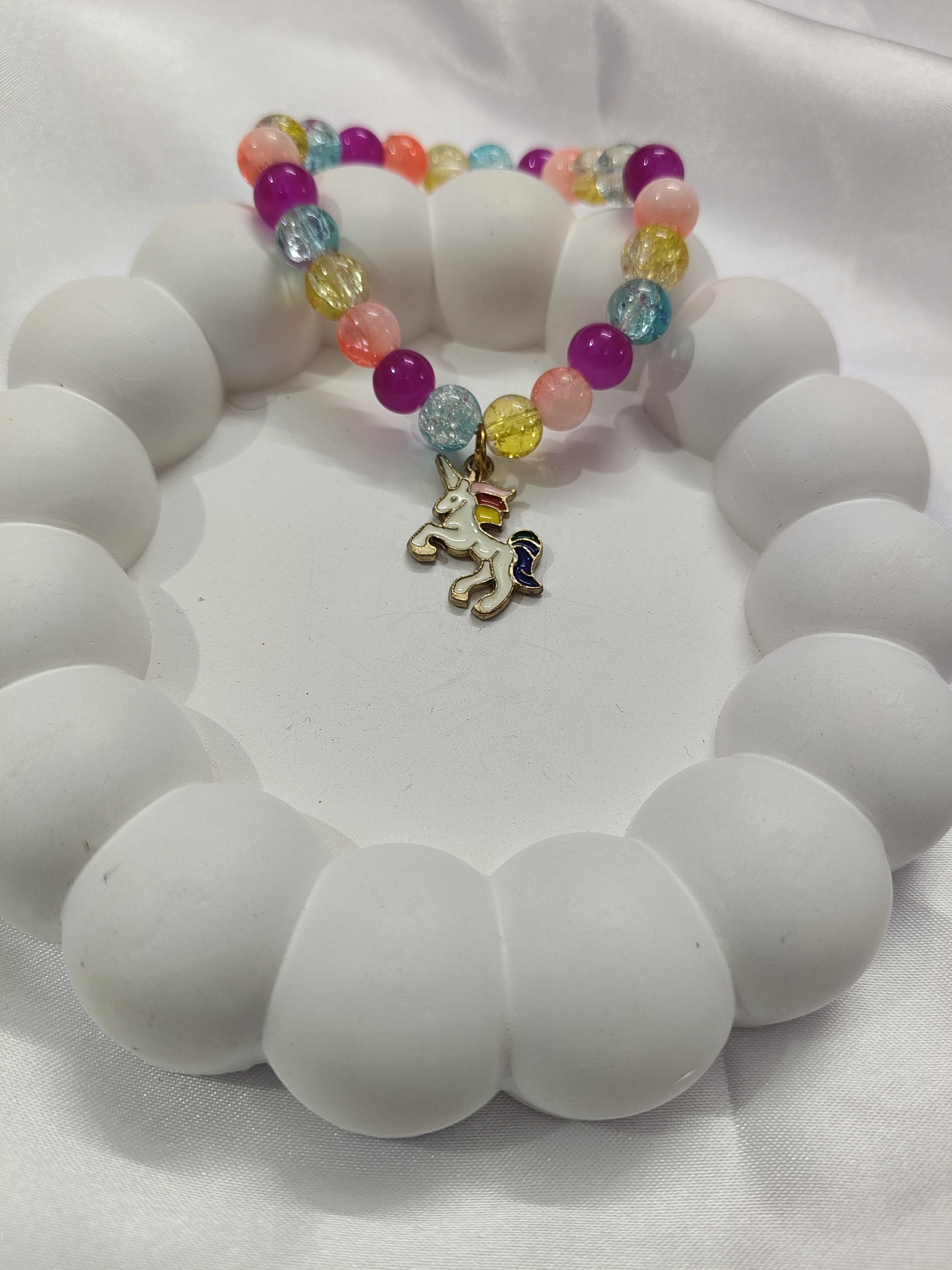 Unicorn Charm Beaded Bracelet