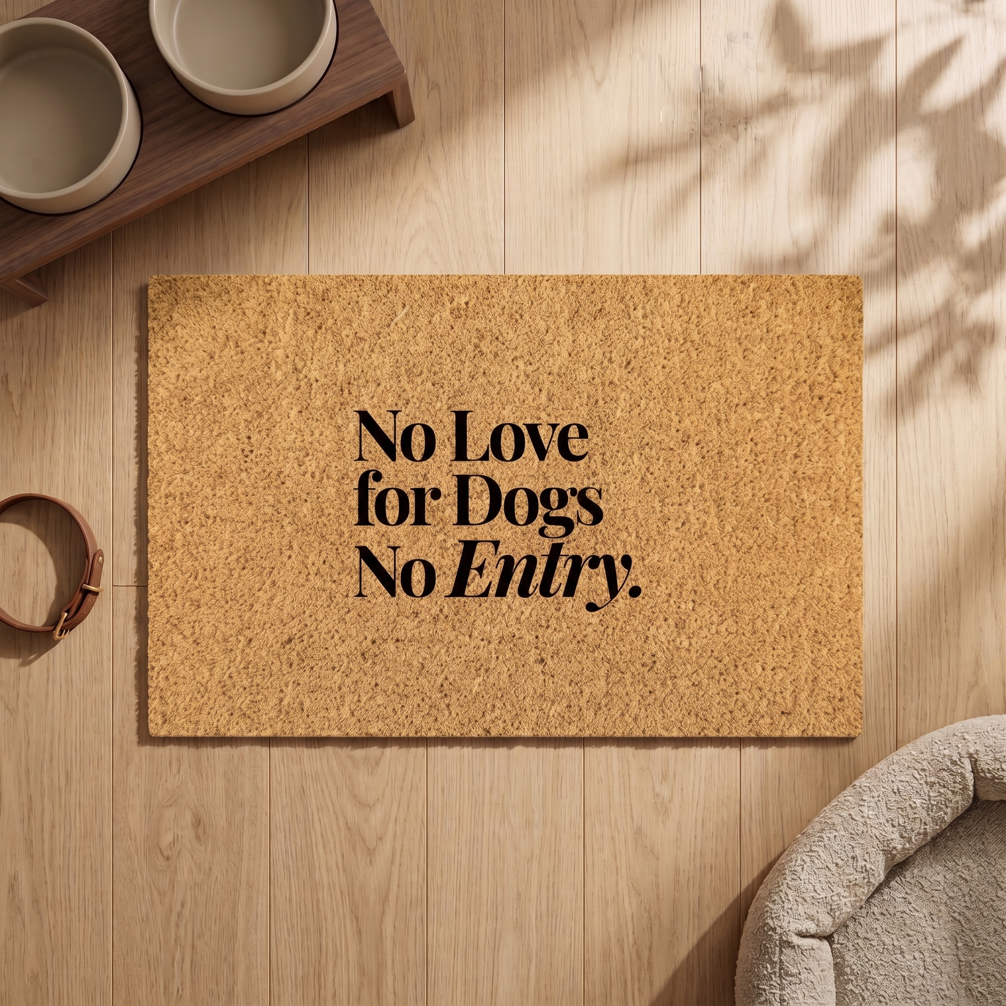 No Love for Dogs No Entry - Pet Coir Doormat  