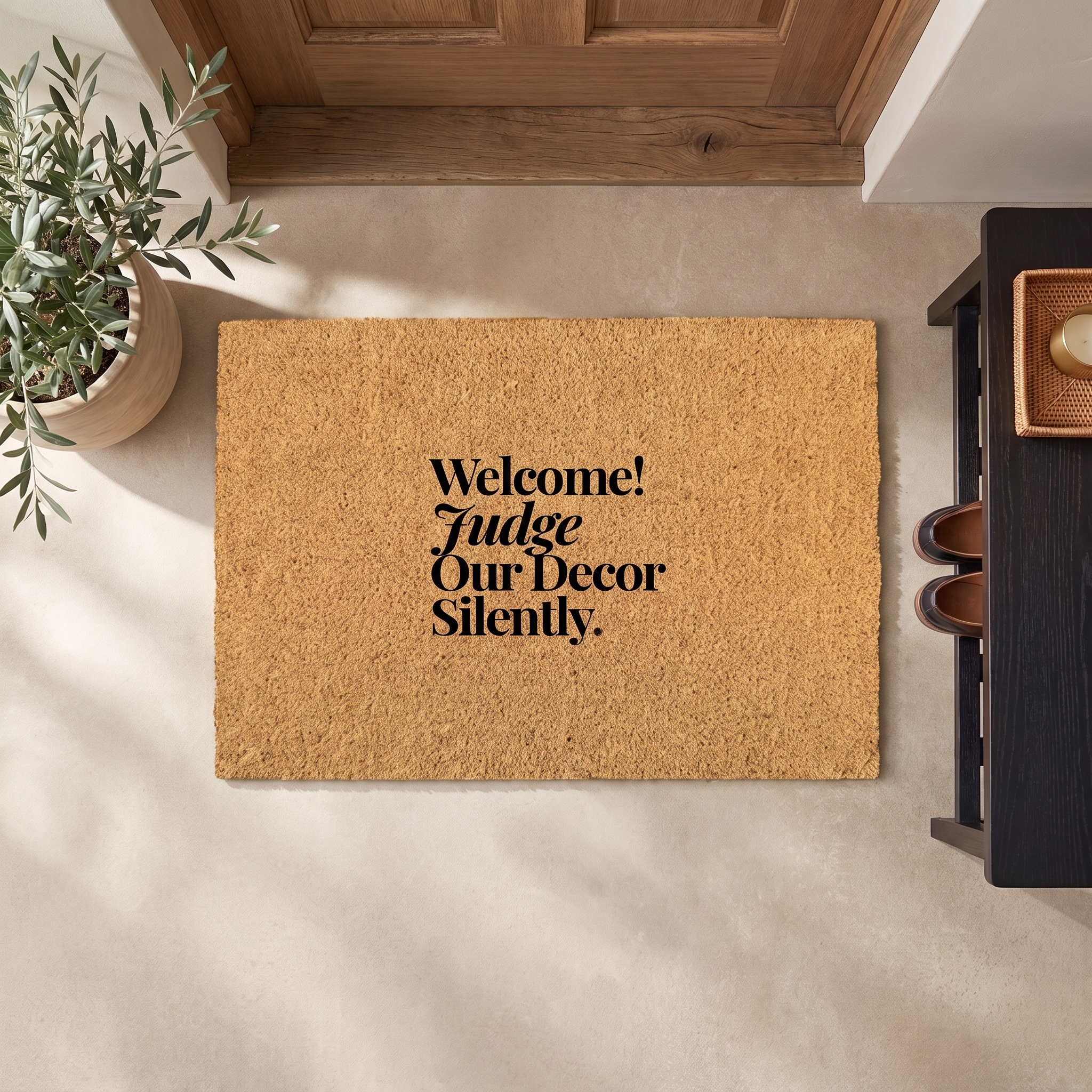 Signature Coir Doormat SC4 | Funny Welcome Mat | Natural Coconut Fiber Door Mat | Front Door Entrance Rug | Your Home's First Impression