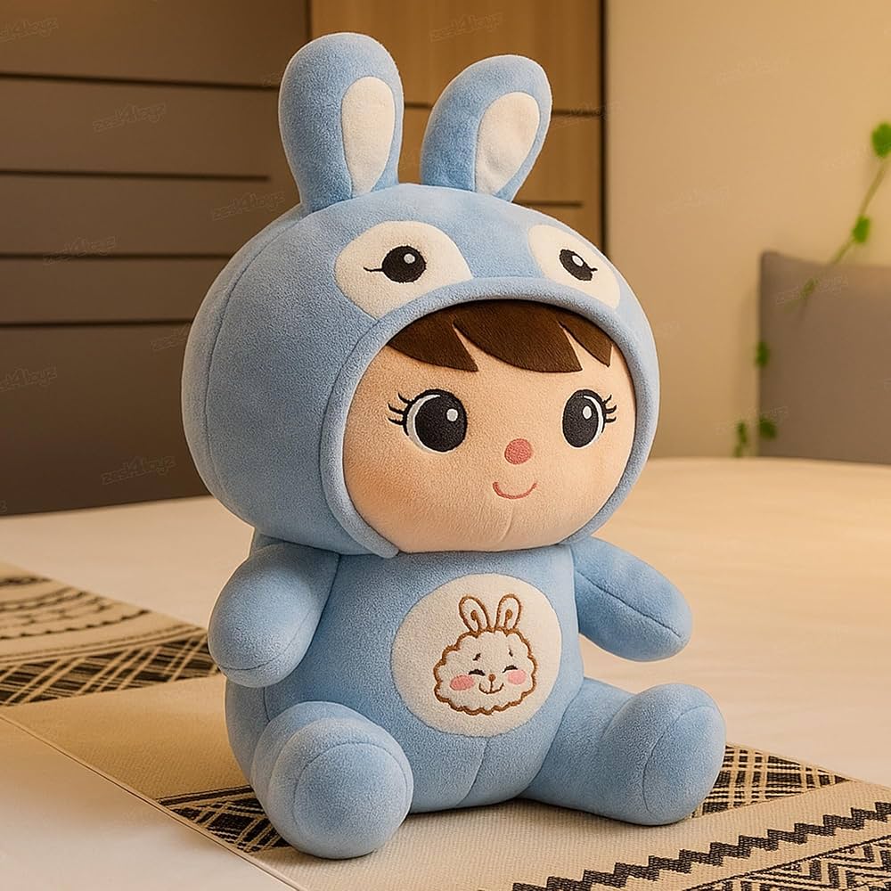 Blue Bunny Plush Doll
