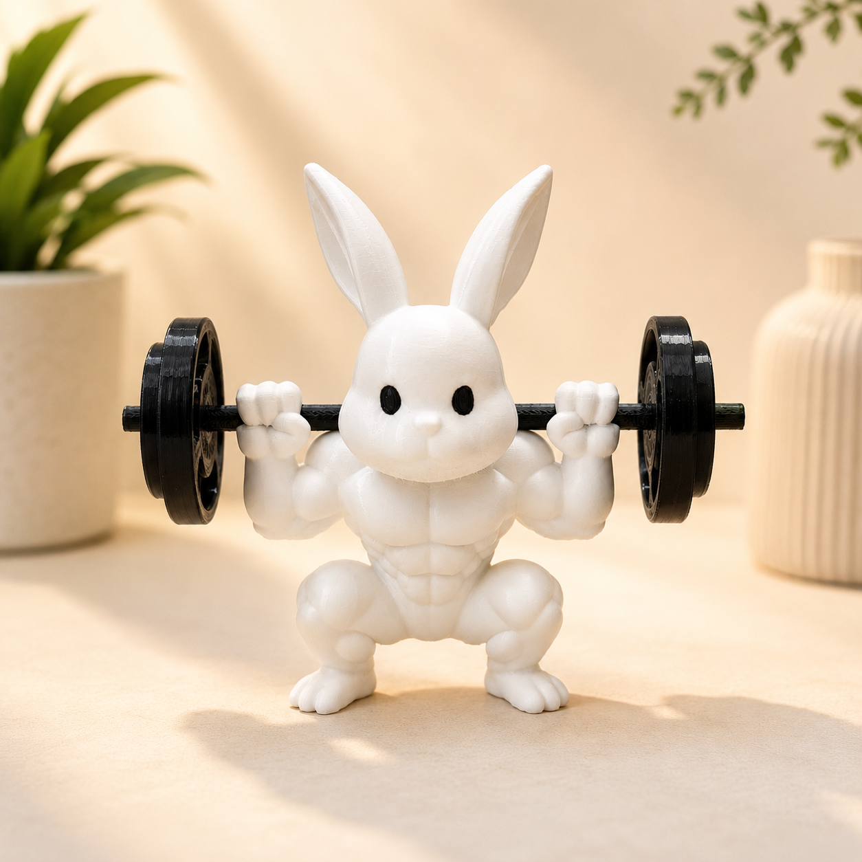 Weightlifting Rabbit Figure