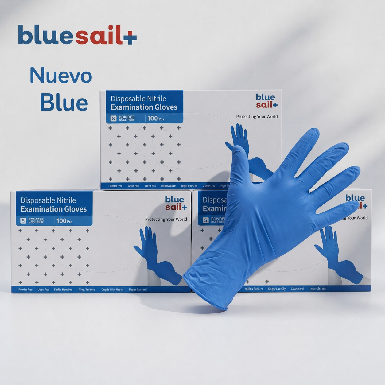 Guantes Nitrilo Azul desechables 100 u.