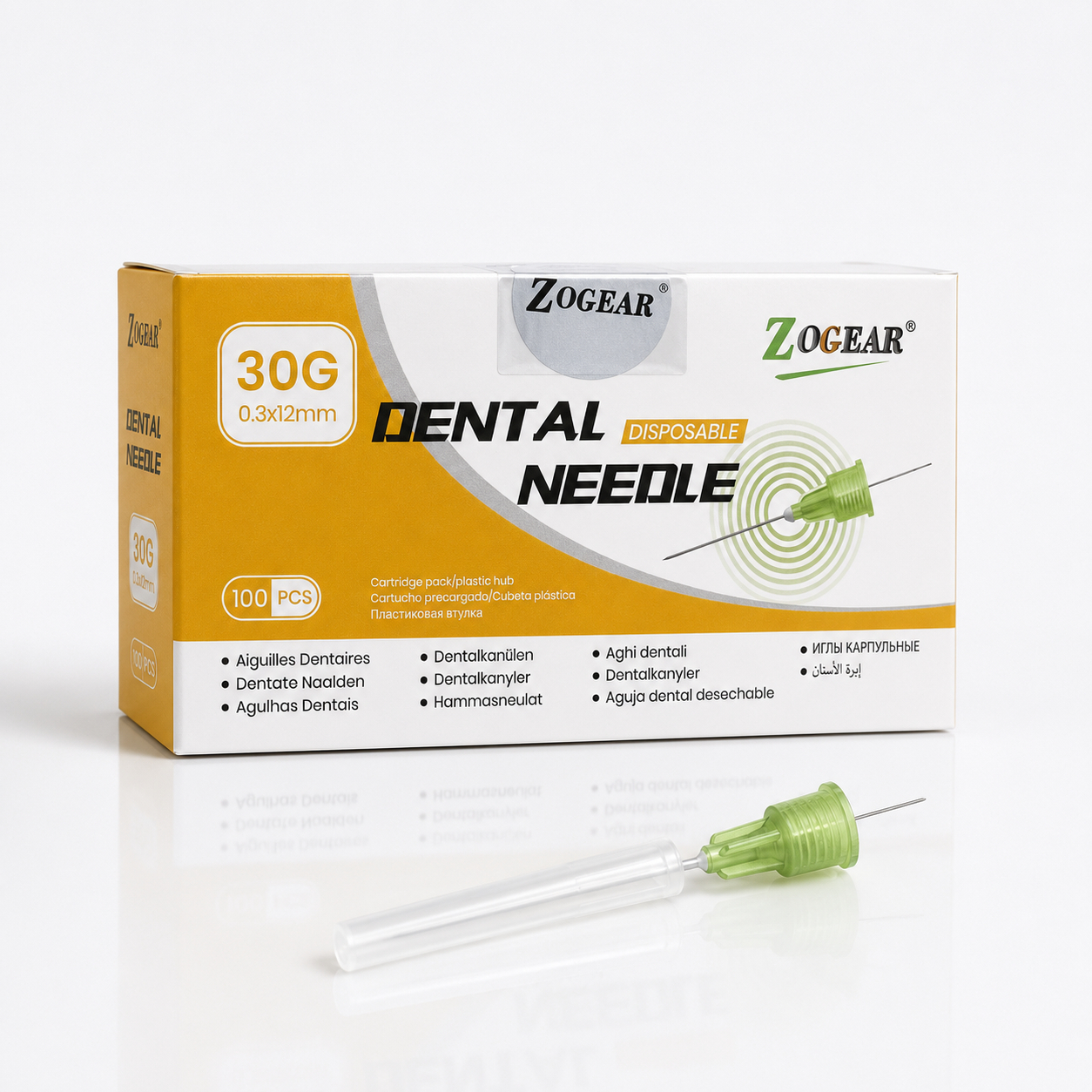 AGUJA DENTAL ZOGEAR 0.3 X 12MM 30G PEDIATRICA X 100 PCS