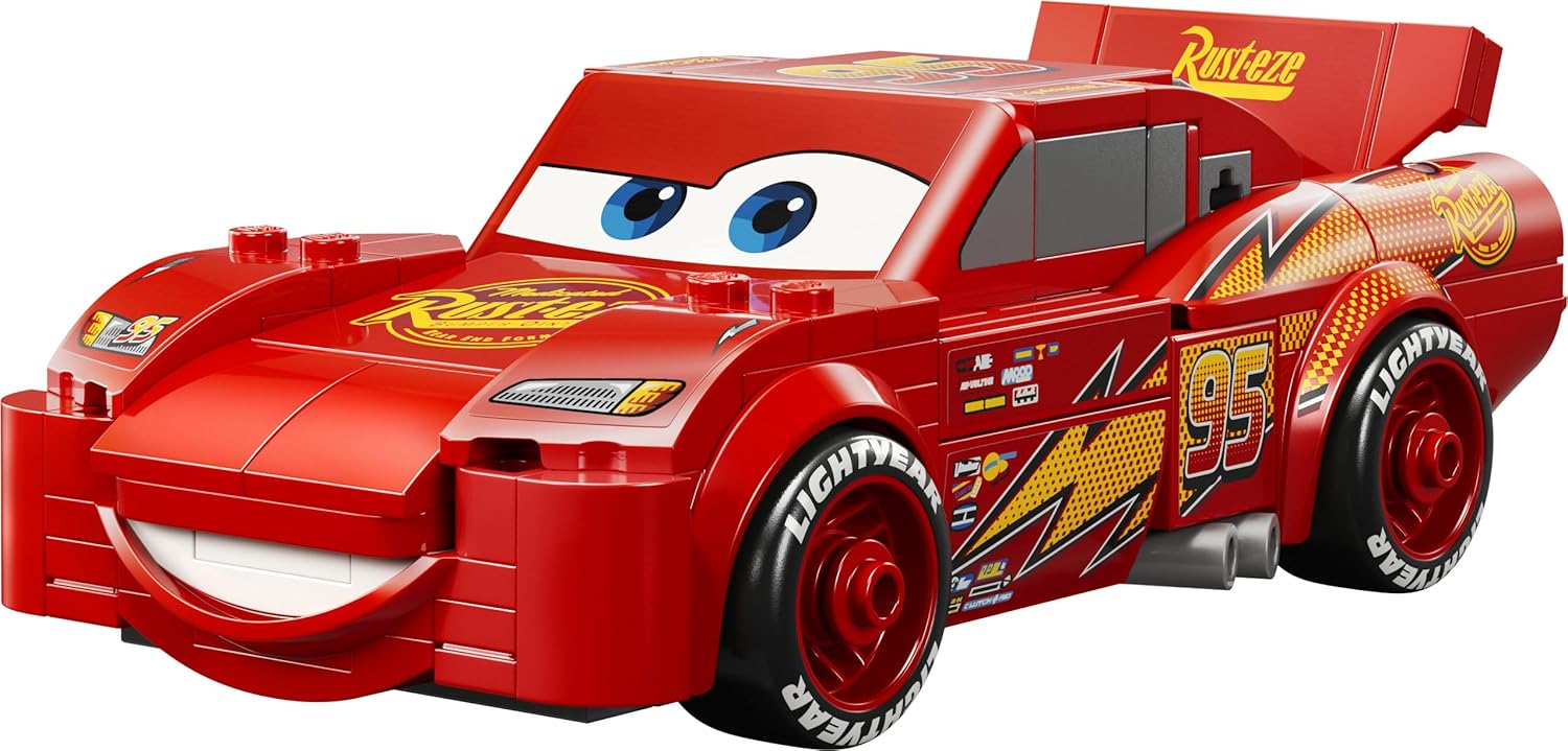 LEGO Speed Champions Lightning McQueen Race Car Toy - Collectible Model Kit w/a Detailed Undercarriage - Disney Gift for 9+ Year Old Boys, Girls & Pixar Cars Movie Fans - 77255