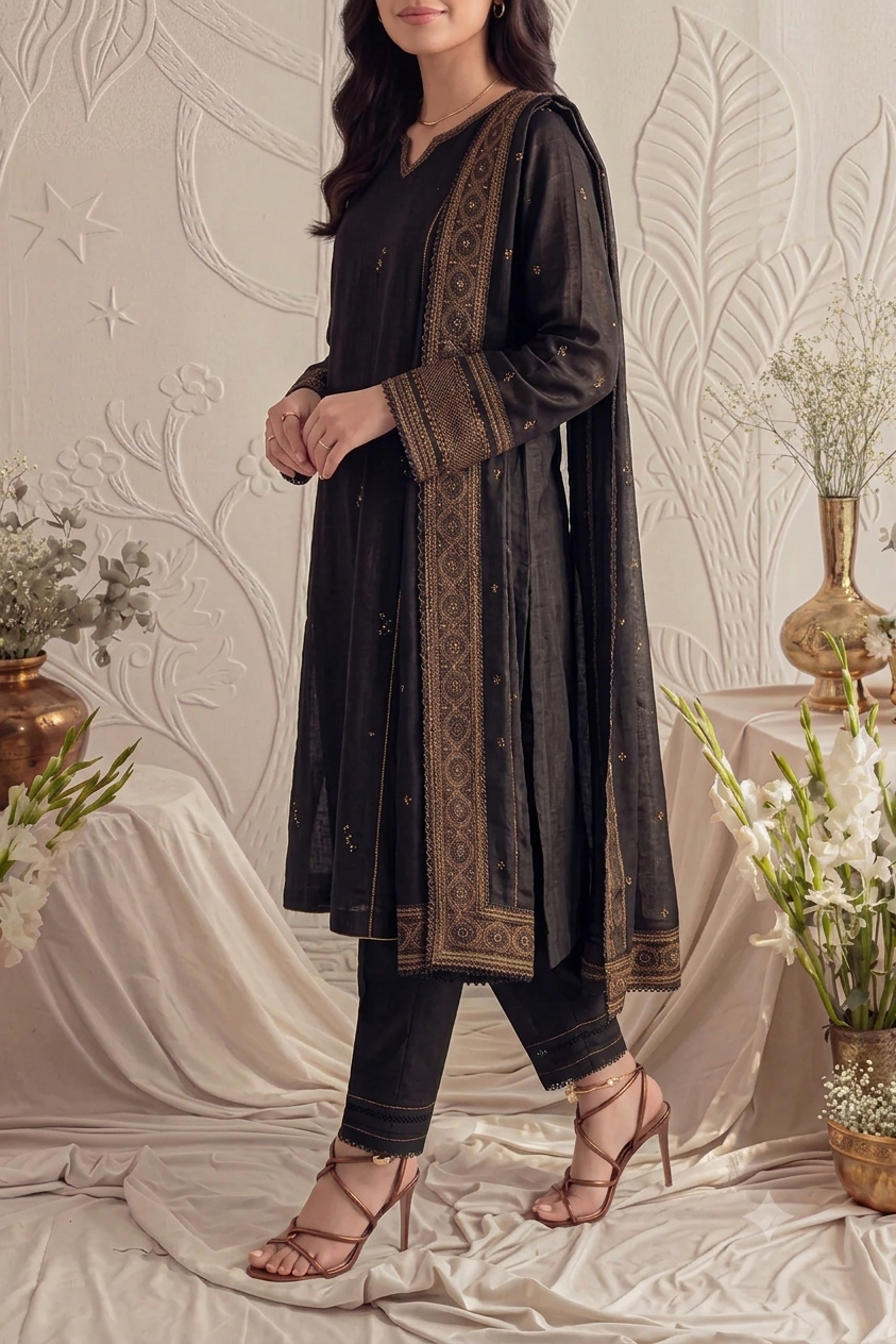  Embroidered Three-Piece Suit
