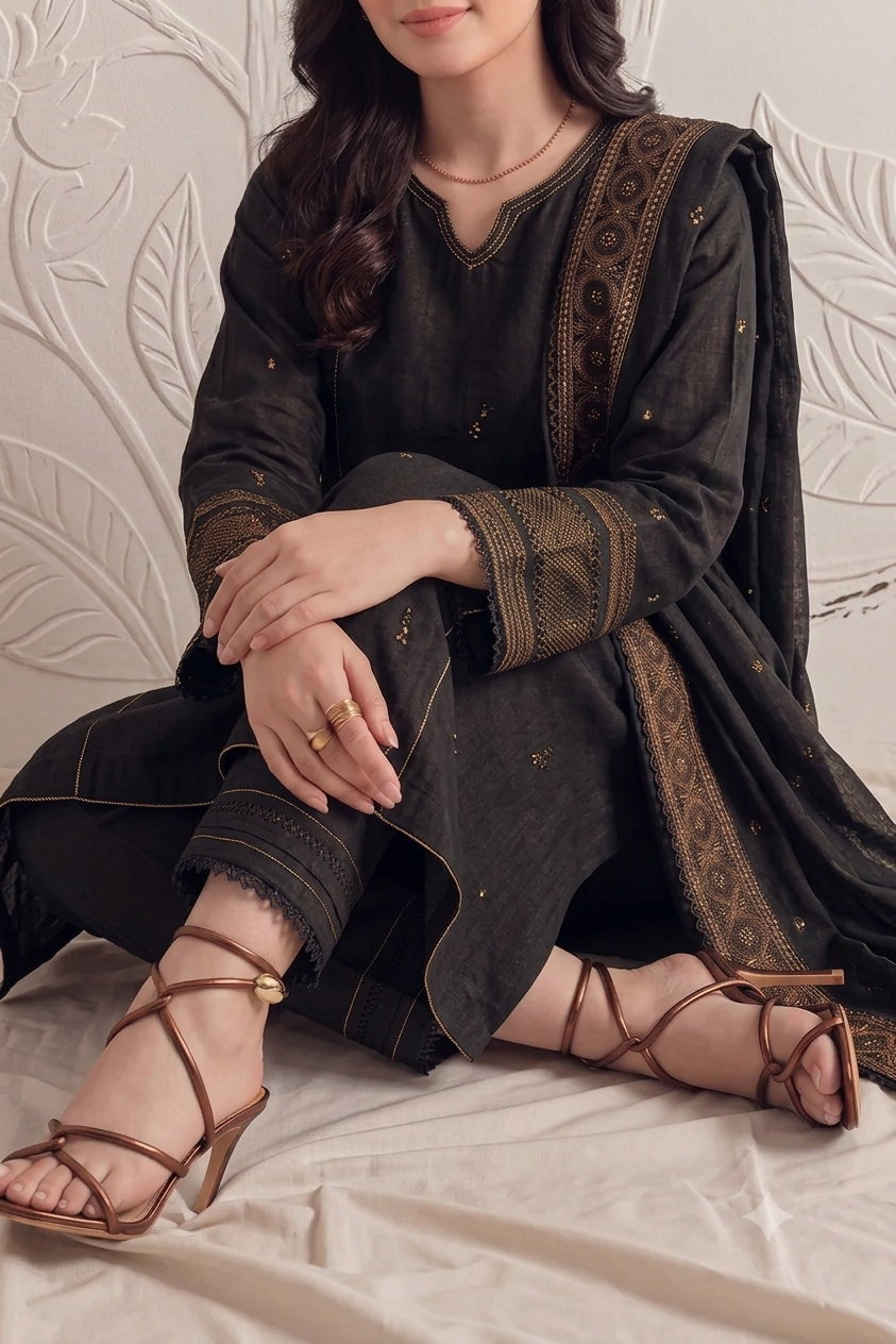  Embroidered Three-Piece Suit