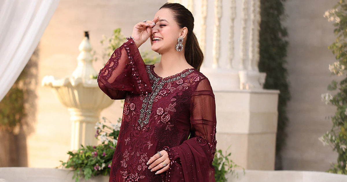 Maria B Unstitched Embroidered Chiffon 3 Piece Suit - Festive Collection
