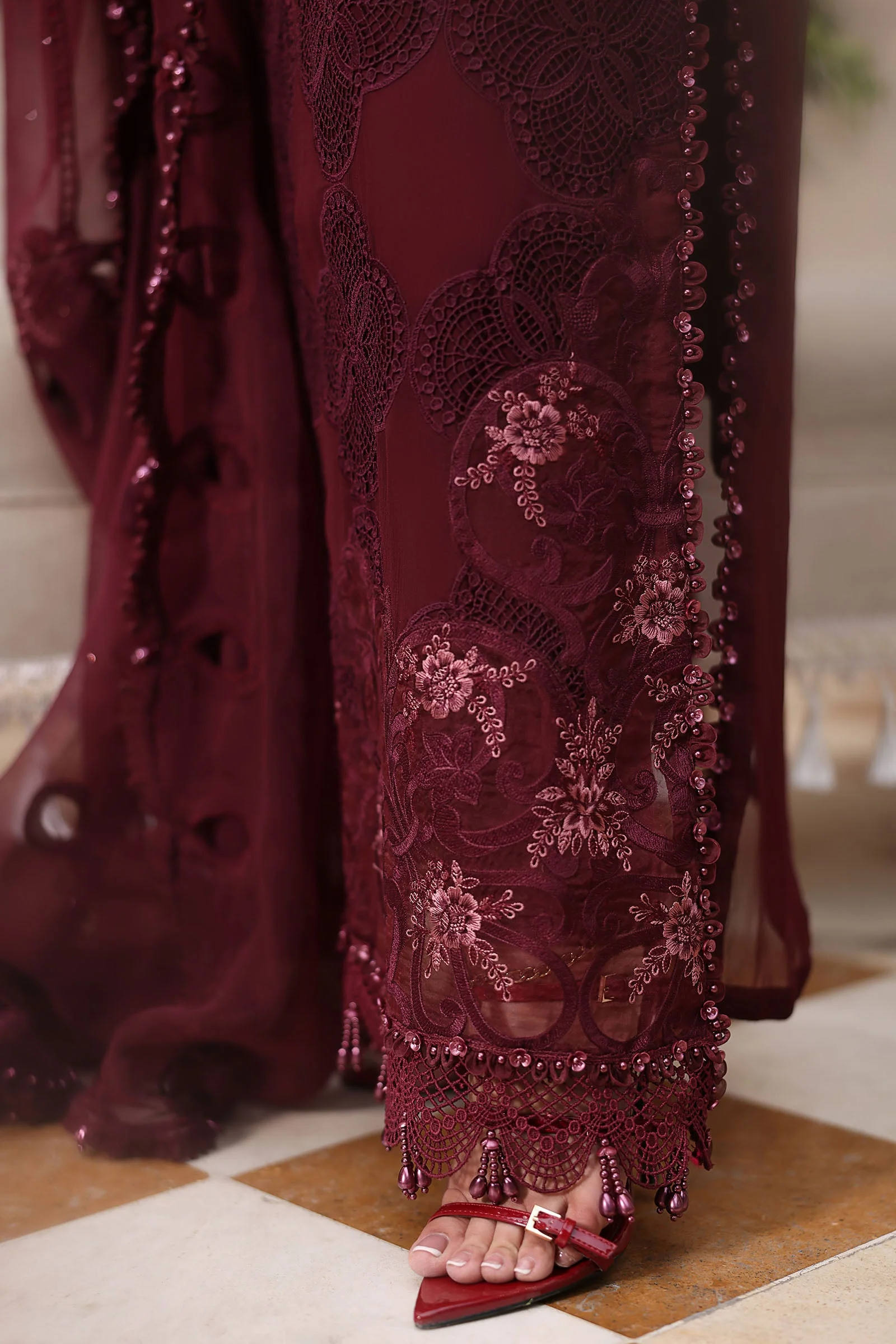 Maria B Unstitched Embroidered Chiffon 3 Piece Suit - Festive Collection
