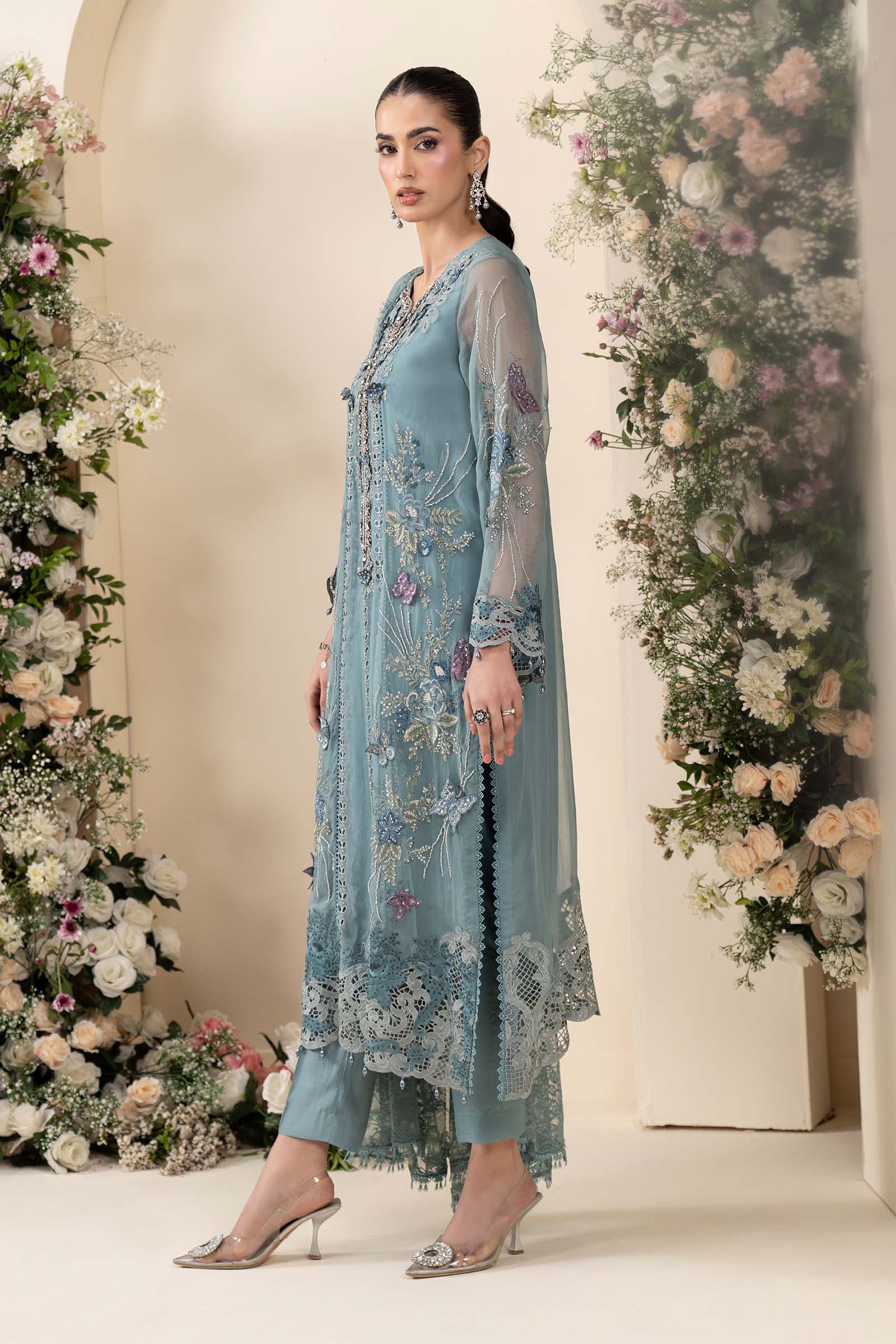 3 Piece Embroidered Chiffon Suit Ensemble
