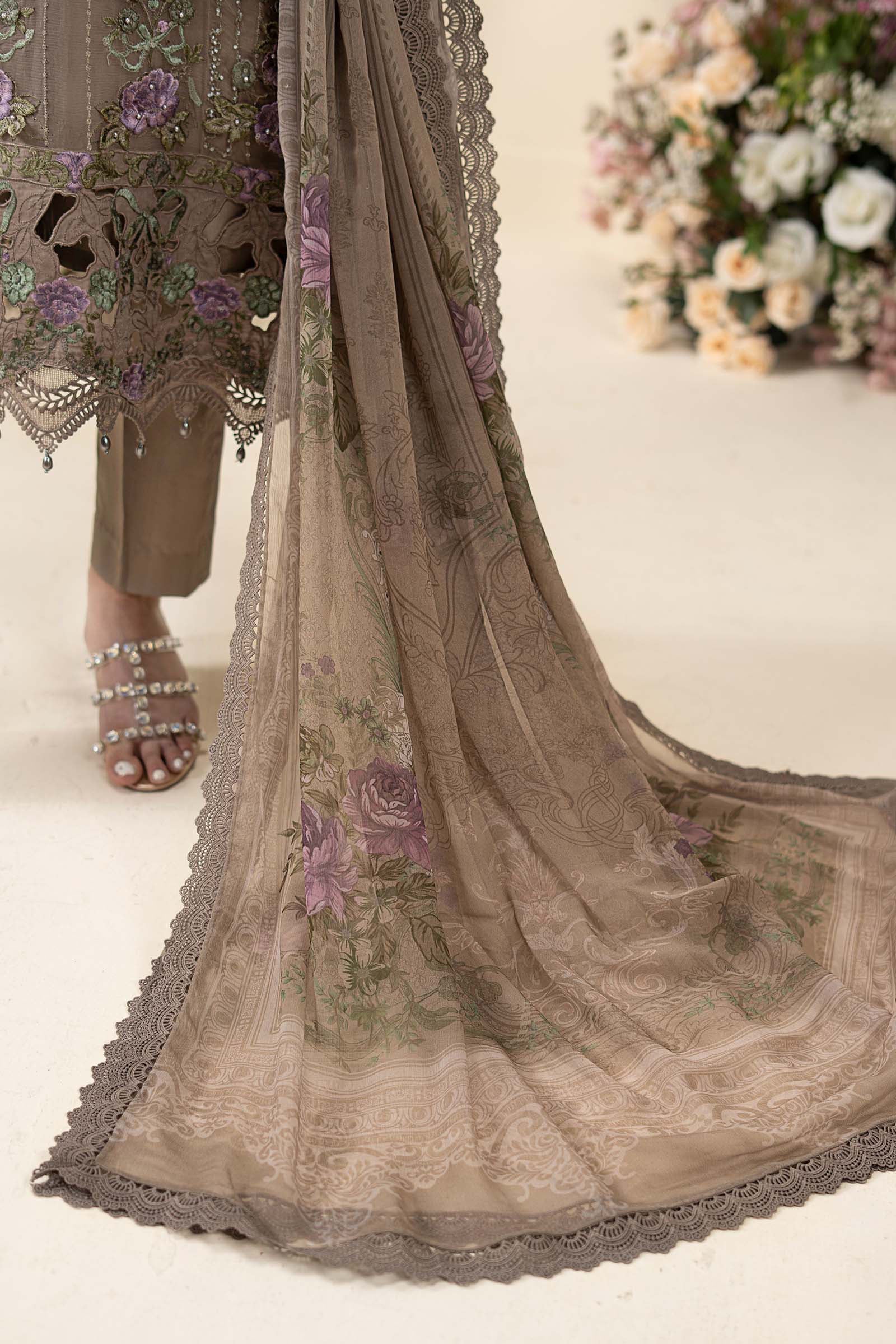 3 Piece Embroidered Chiffon Formal Dress