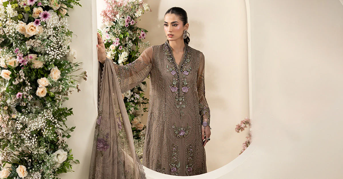 3 Piece Embroidered Chiffon Formal Dress