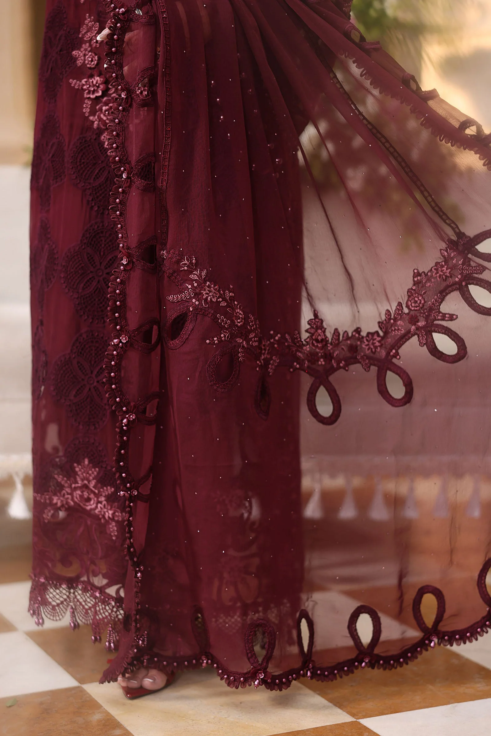 Maria B Unstitched Embroidered Chiffon 3 Piece Suit - Festive Collection