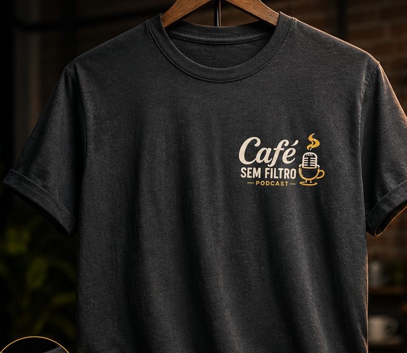 Camiseta Café Sem Filtro Podcast