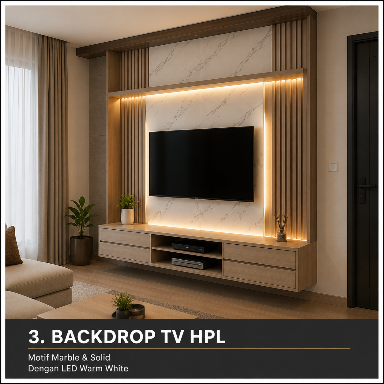 HPL TV Backdrop Wall Unit