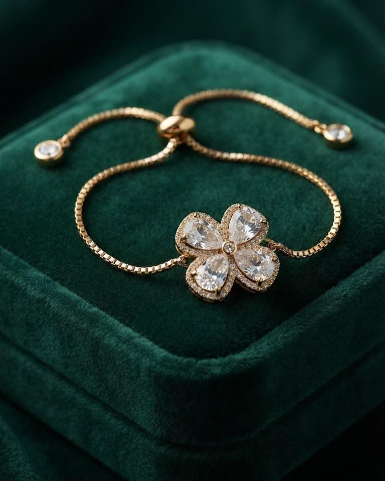Pulseira  Gravatinha Flor de Pedrarias
