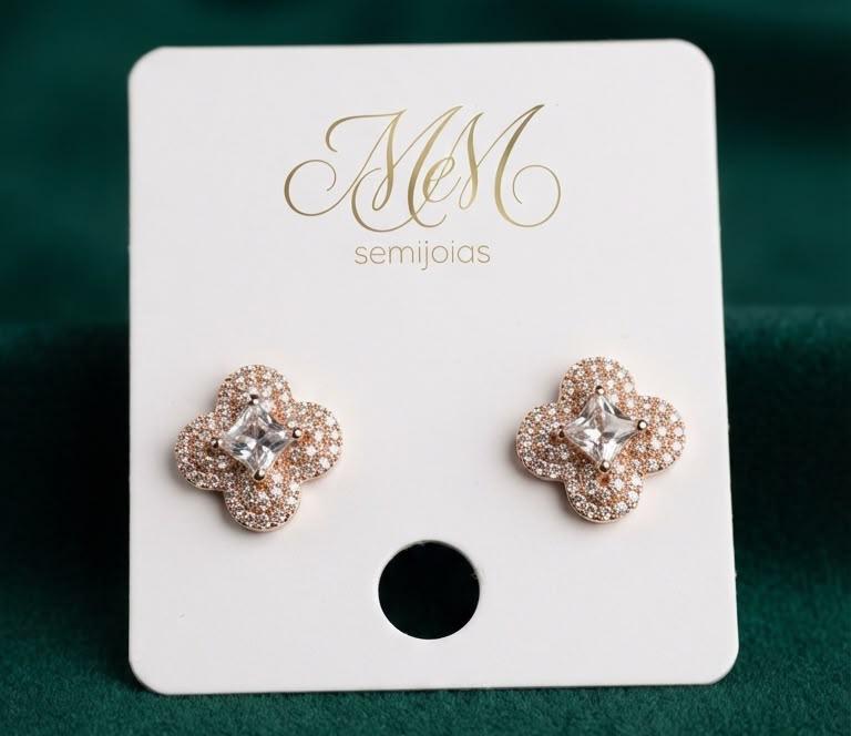 Brinco Flor com Zircônias