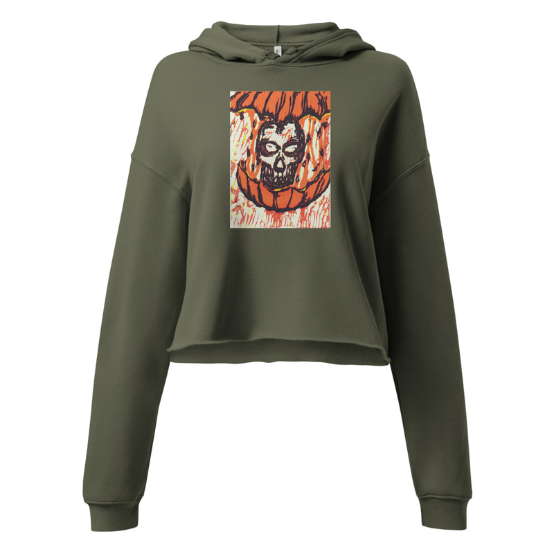 Pumpkin Head Crop Hoodie