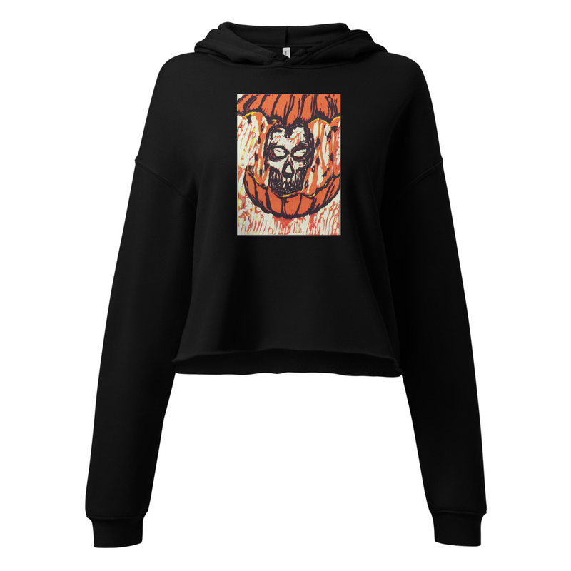 Pumpkin Head Crop Hoodie