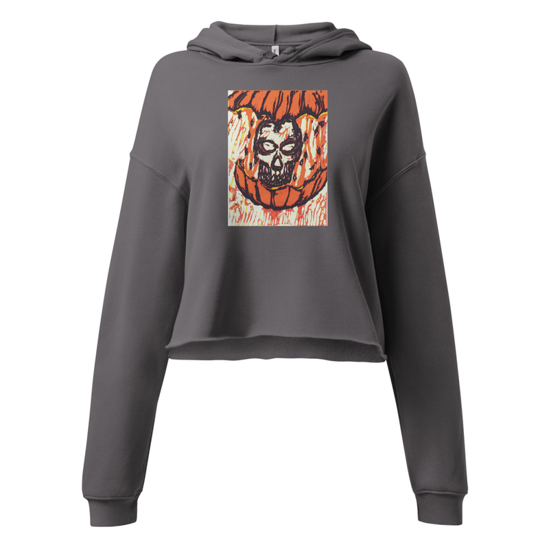 Pumpkin Head Crop Hoodie