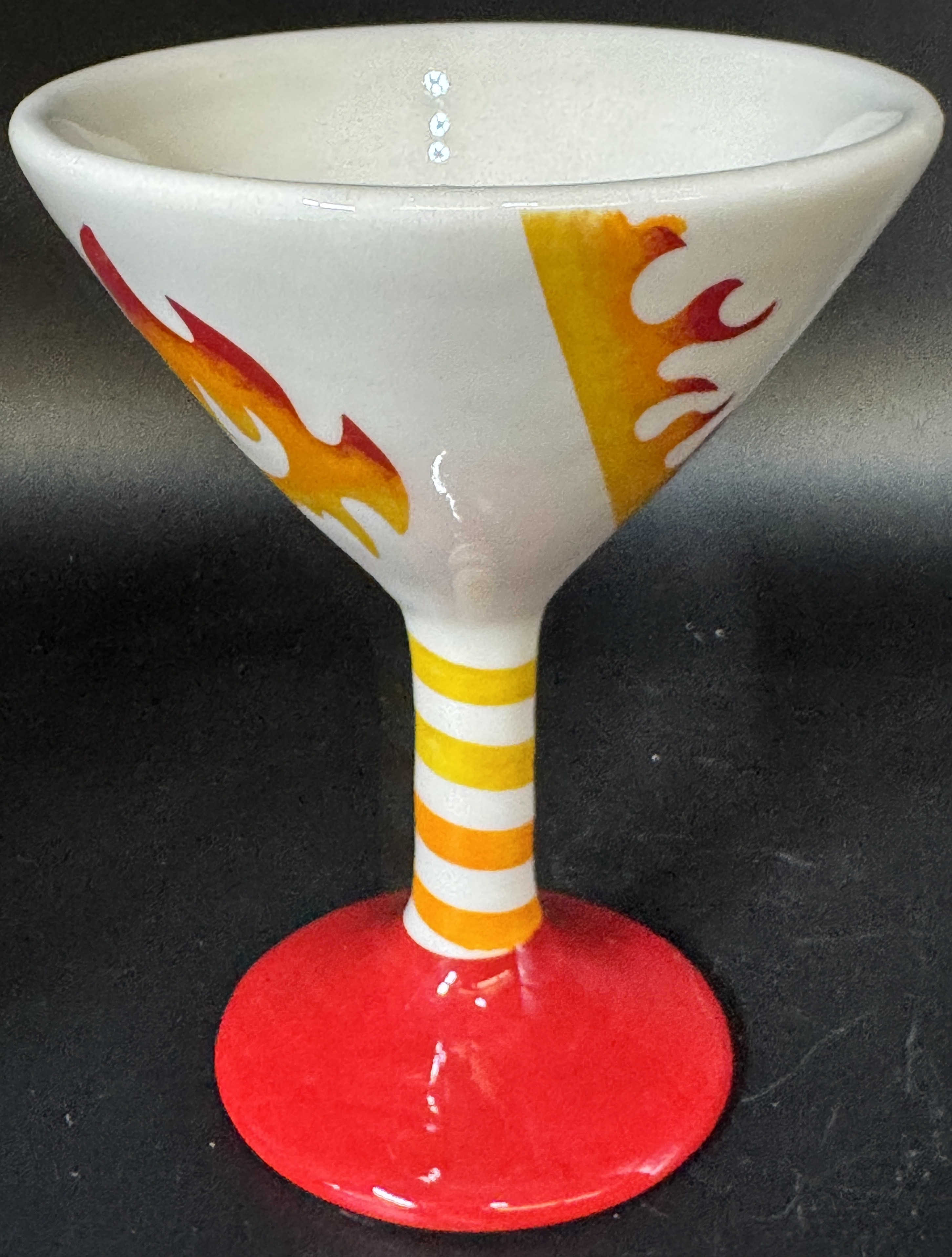 Hand-painted Ceramic Martini Goblet