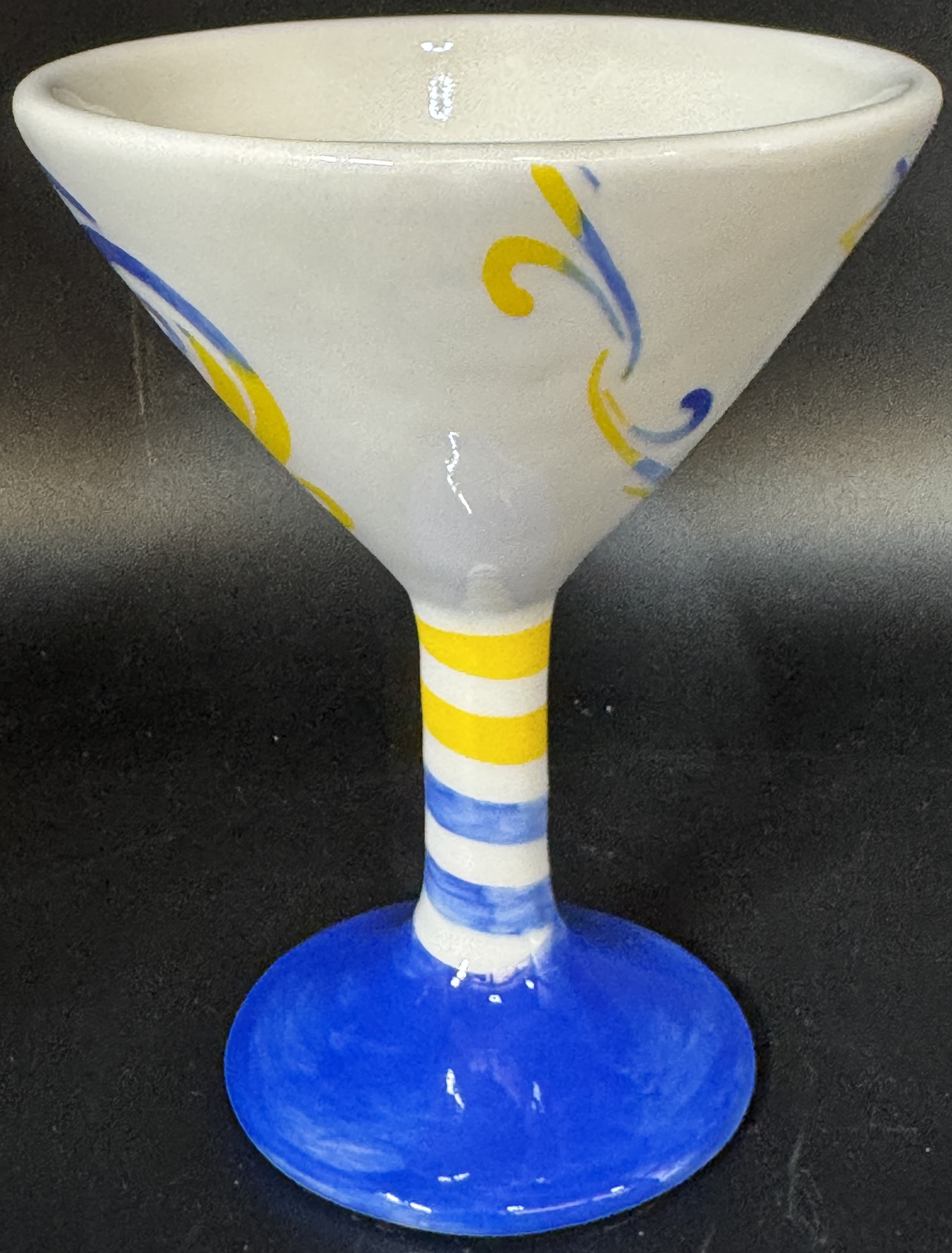Hand-painted Ceramic Martini Goblet