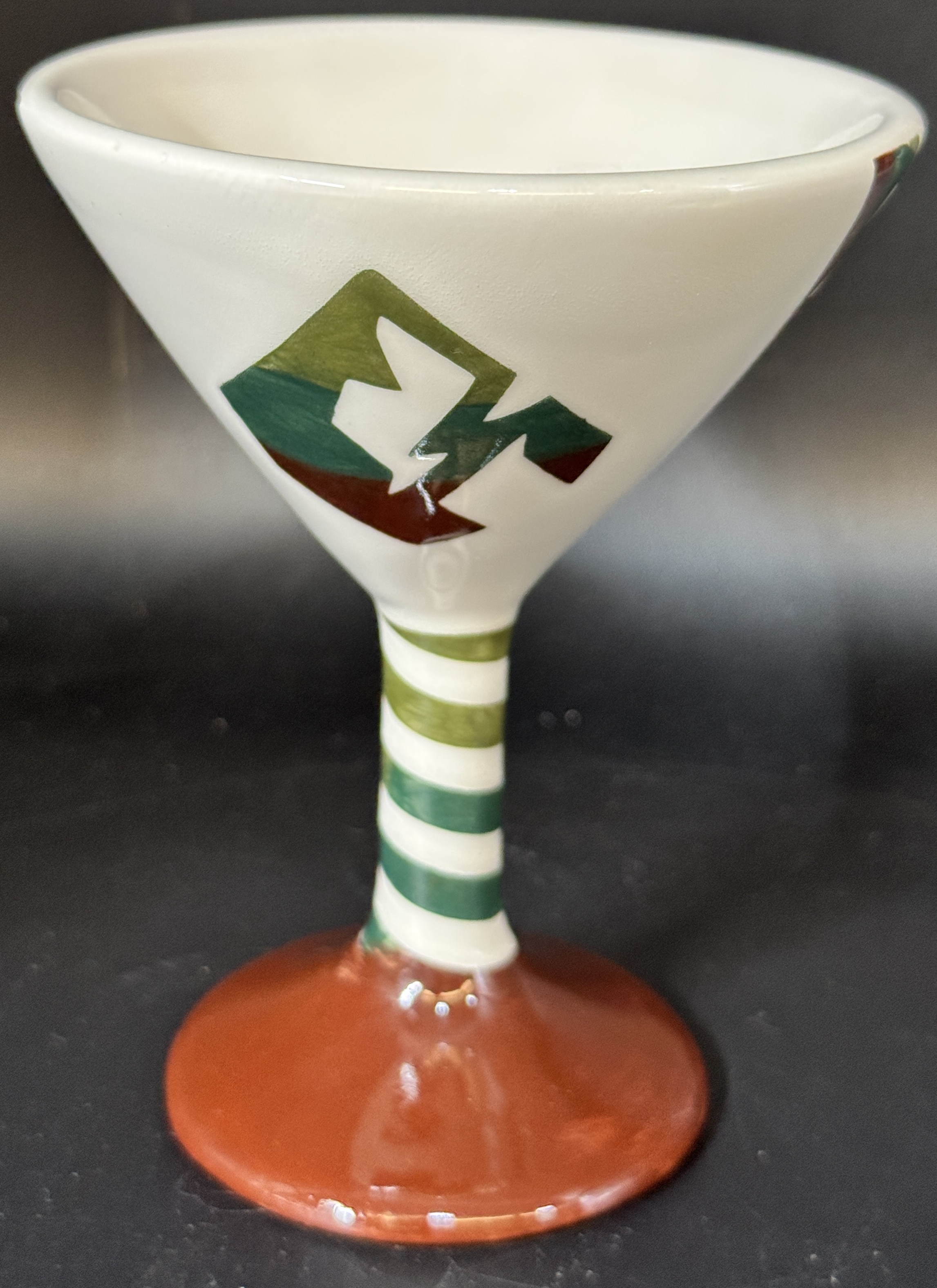 Hand-painted Ceramic Martini Goblet