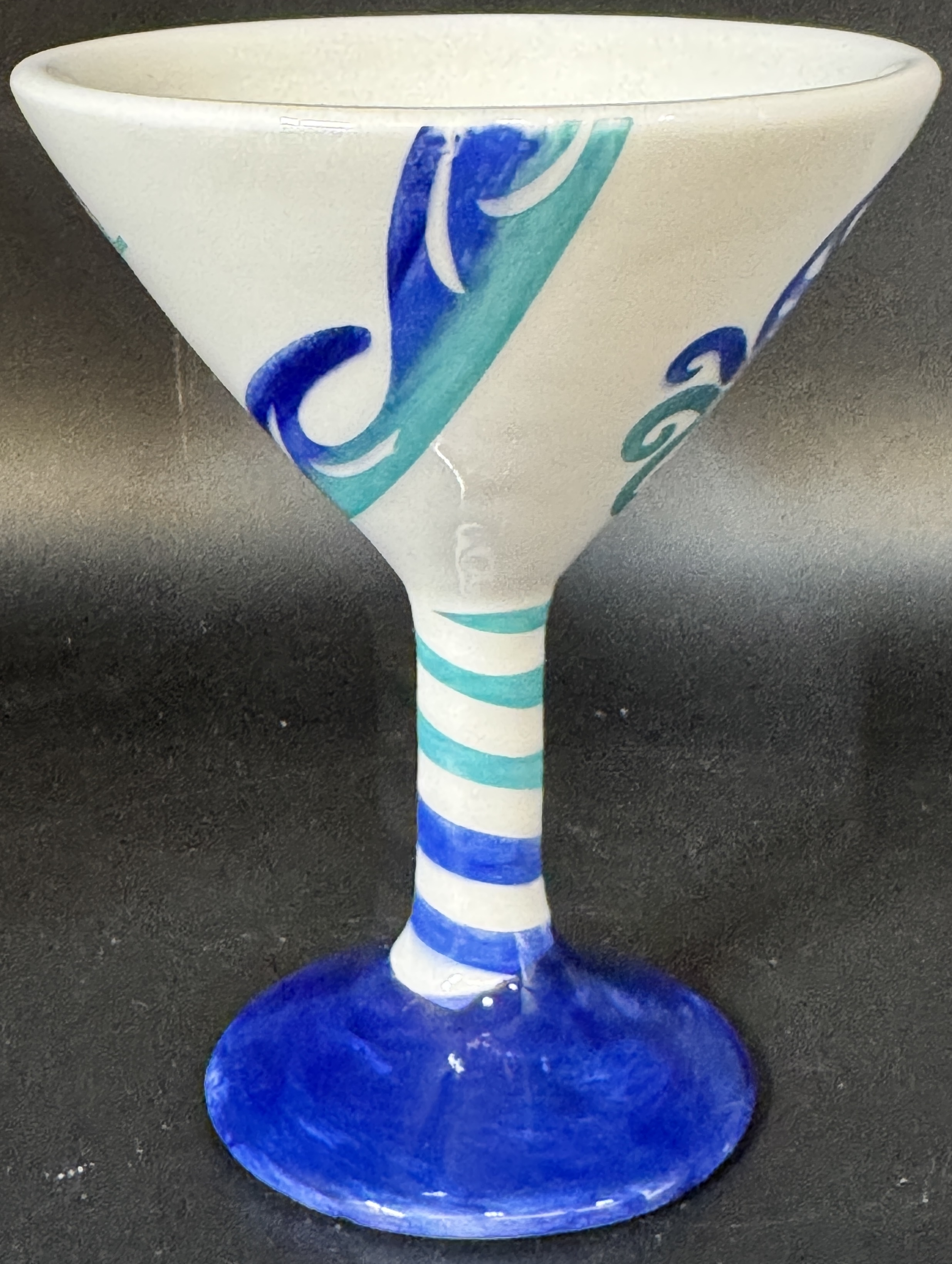 Hand-painted Ceramic Martini Goblet
