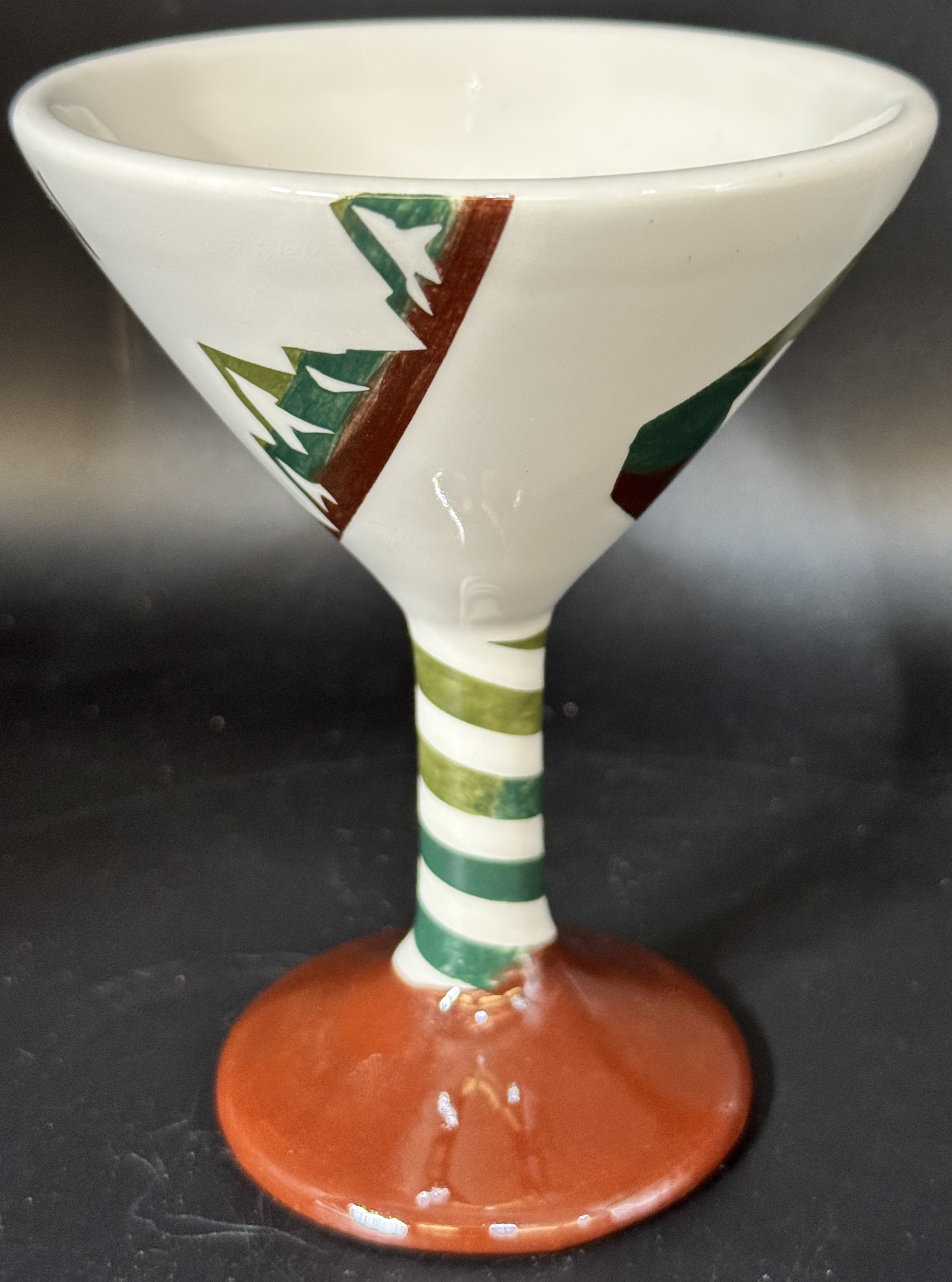 Hand-painted Ceramic Martini Goblet