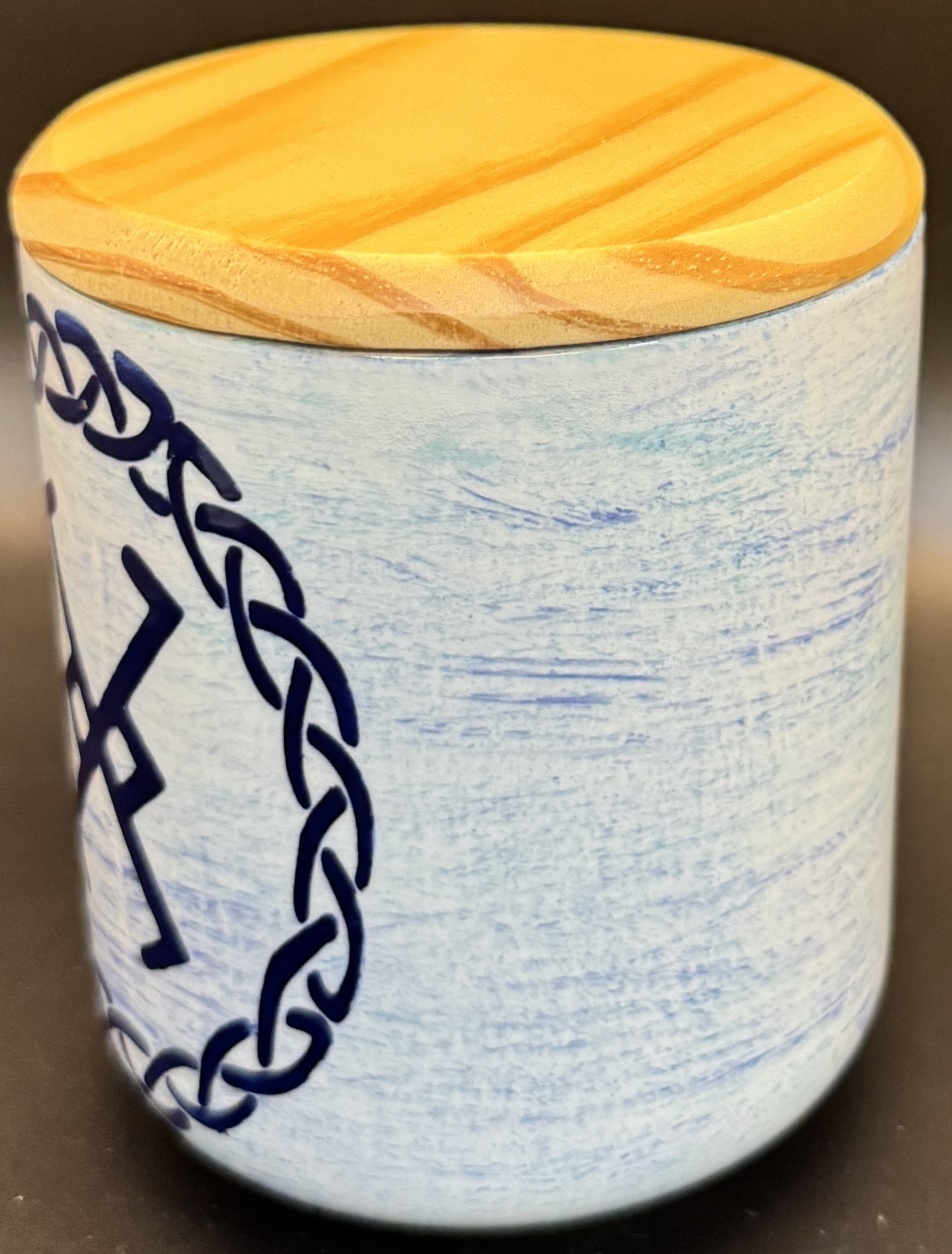 Ceramic Trinket Jar with Wooden Lid