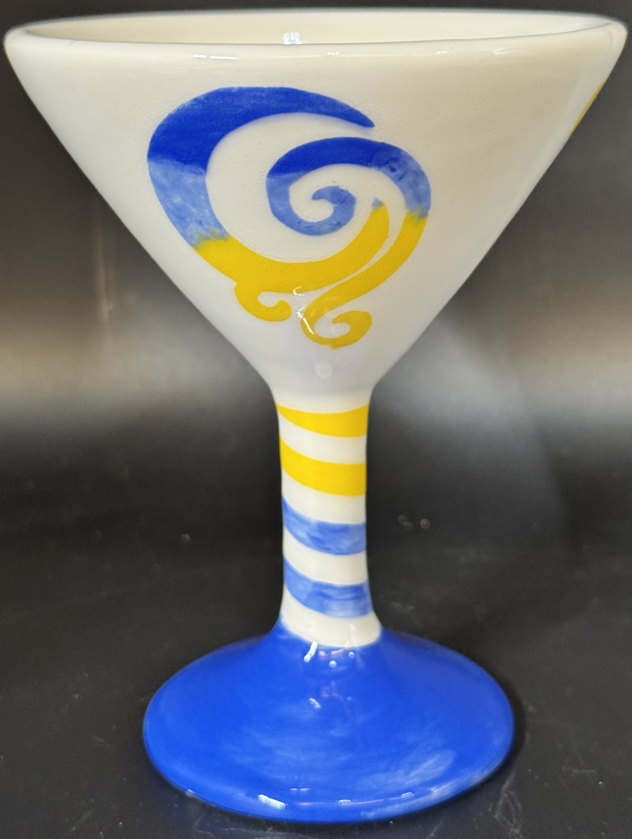 Hand-painted Ceramic Martini Goblet