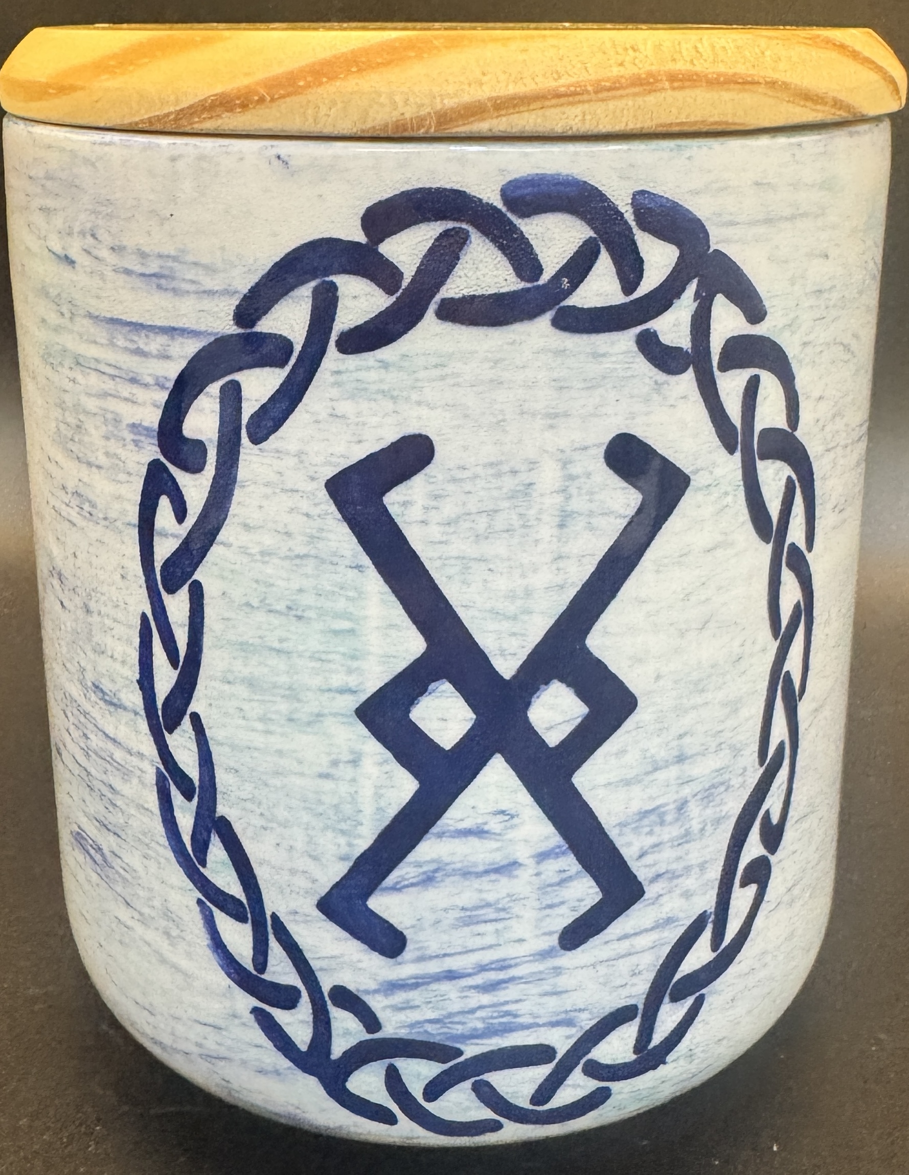 Ceramic Trinket Jar with Wooden Lid