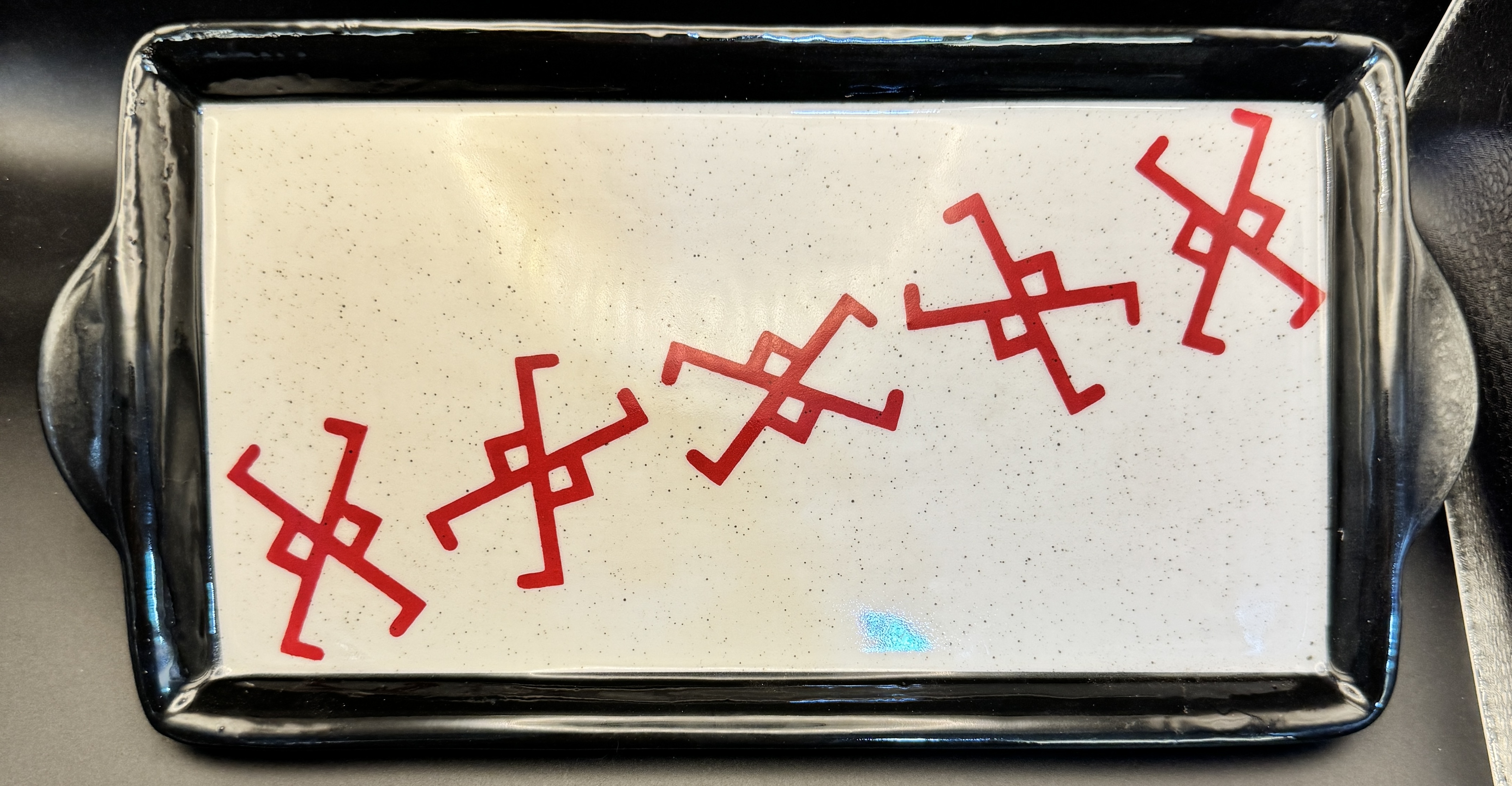 Ceramic Serving Tray with Trinket Trader Symbol
