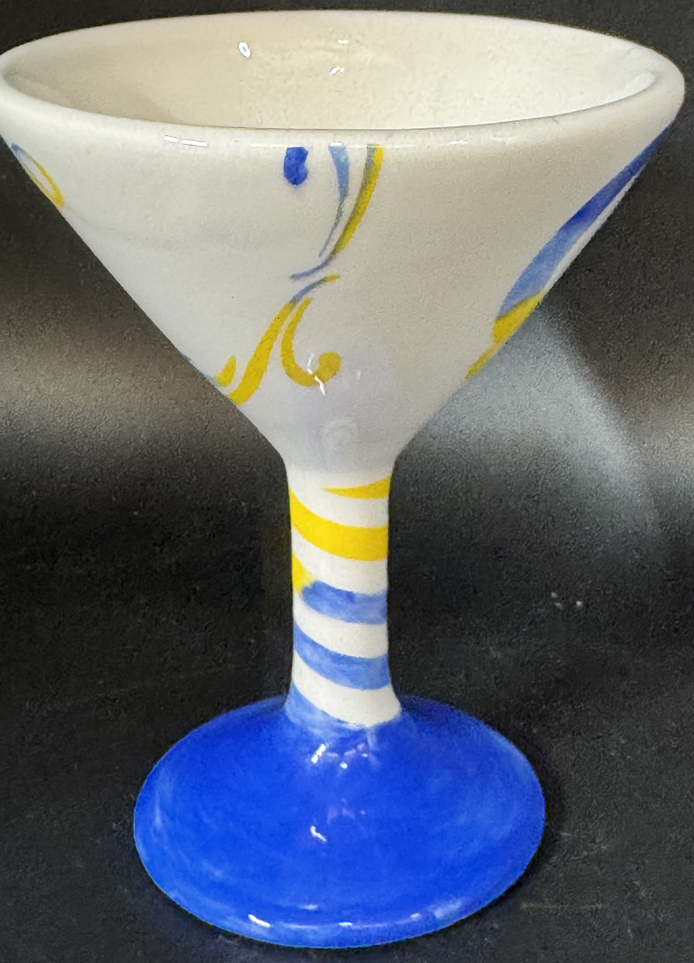 Hand-painted Ceramic Martini Goblet
